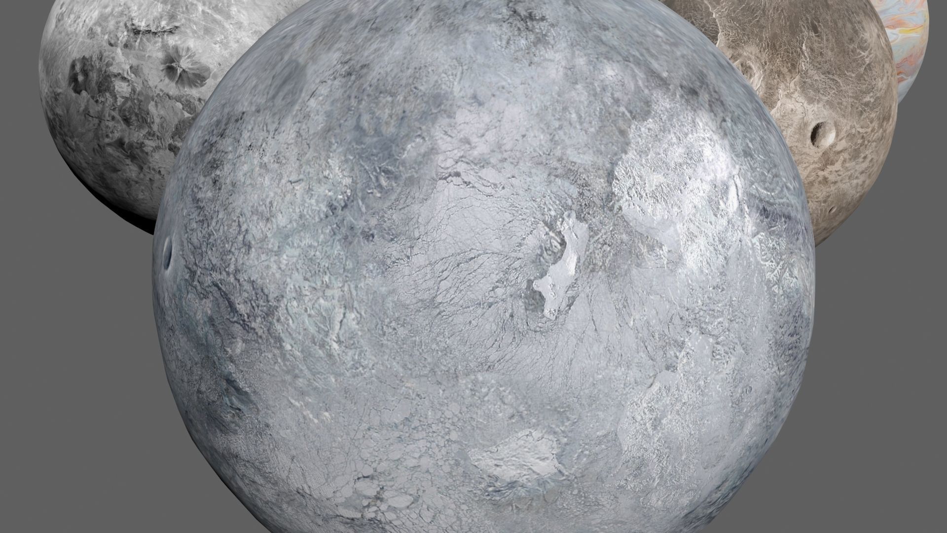 4K PBR Fictional Planets Low-poly 3D model_11