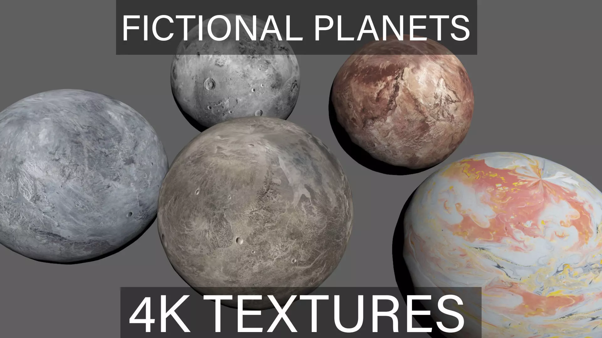 4K PBR Fictional Planets Low-poly 3D model_0