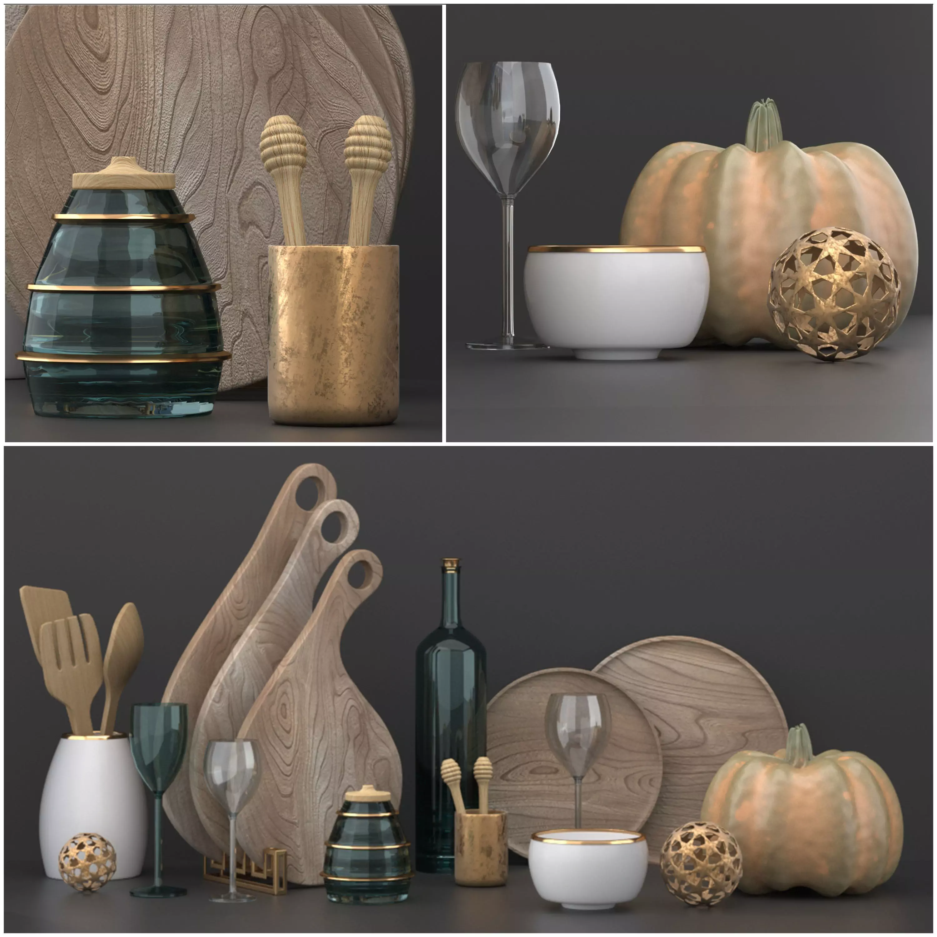 decorative kitchen set 3D model_0
