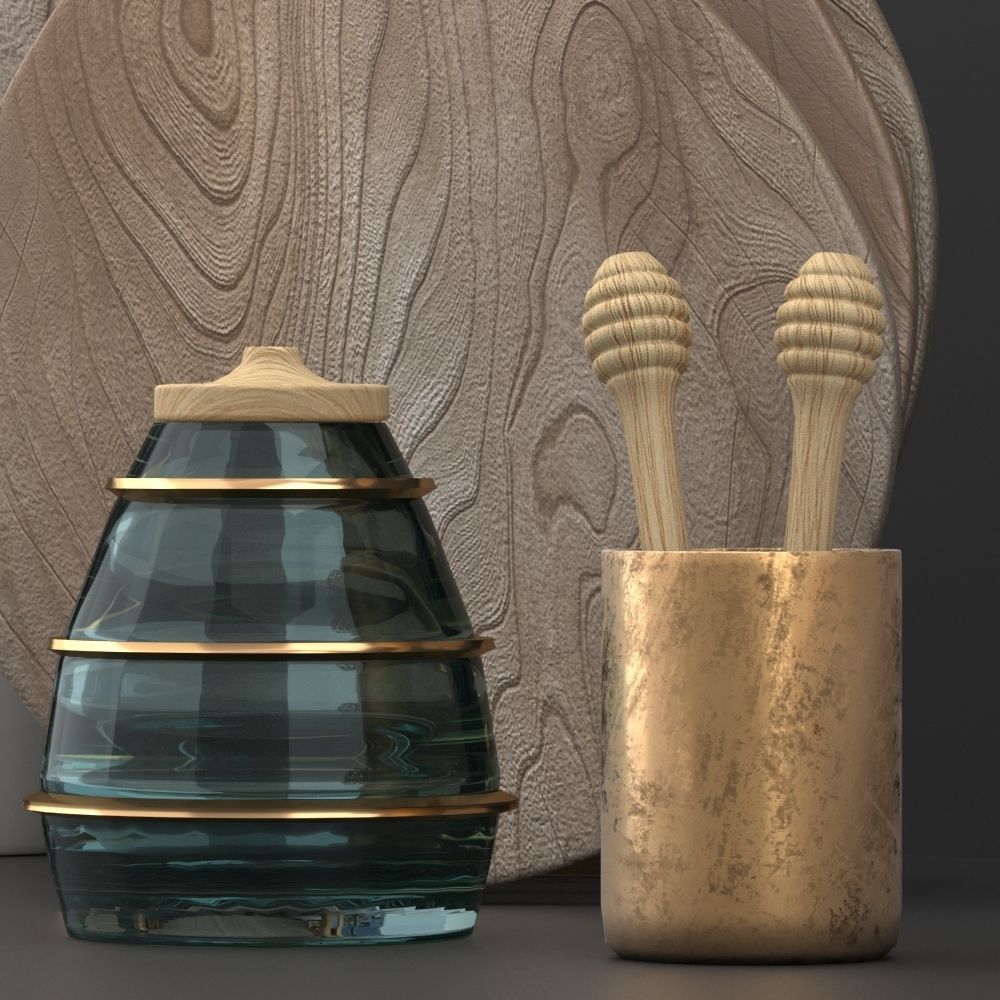 decorative kitchen set 3D model_4