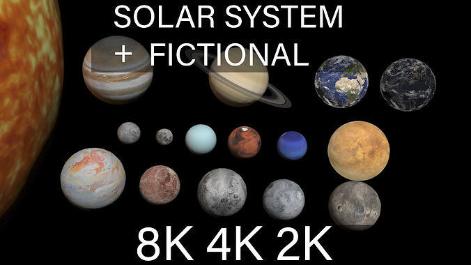 PBR solar system and fictional planets 3D Model Collection