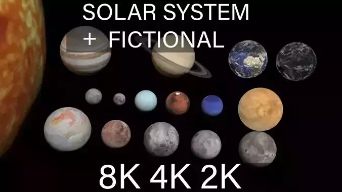 PBR solar system and fictional planets 3D Model Collection PBR solar system and fictional planets 3D Model Collection