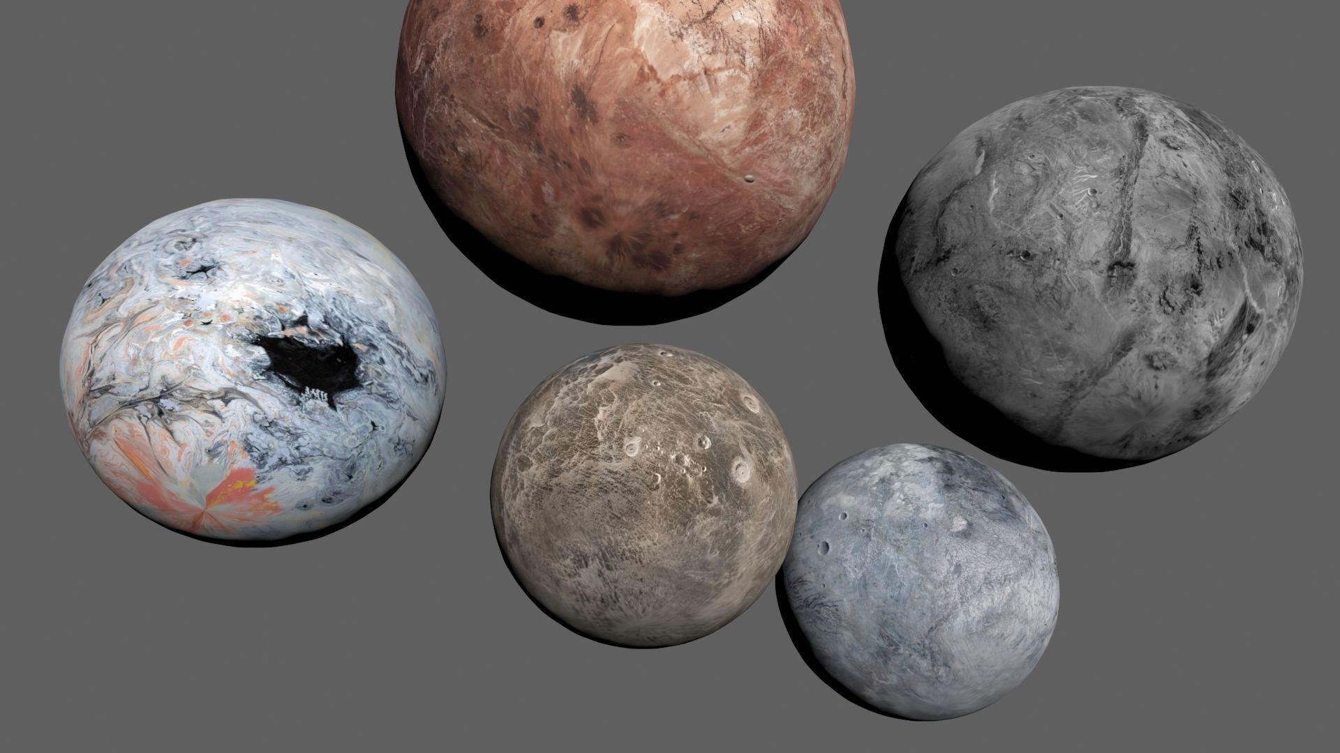PBR solar system and fictional planets 3D Model Collection_5