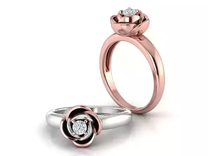 Flower Solitaire Promise Ring printable 3dmodel