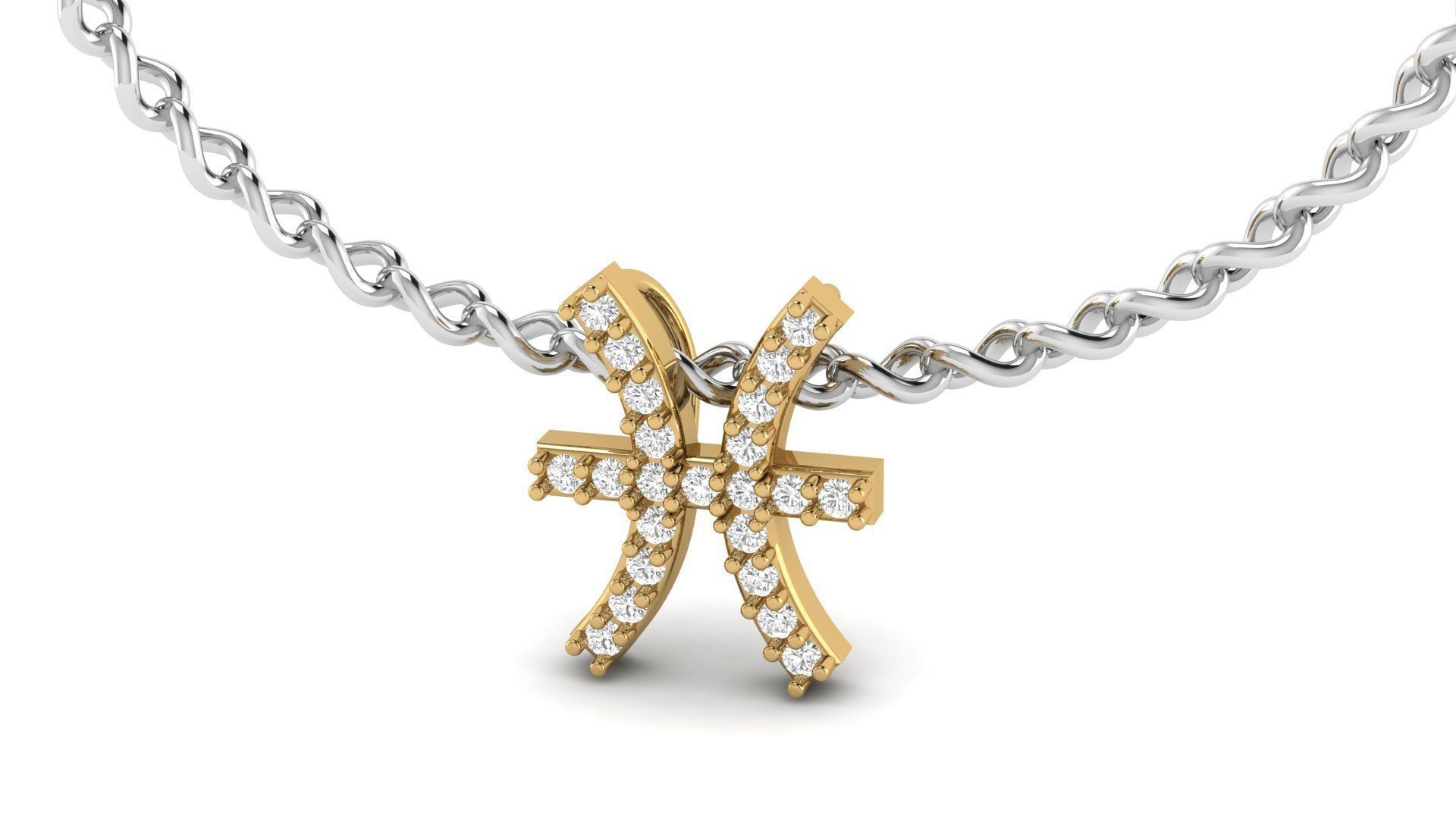 Pisces Zodiac Diamond Necklase