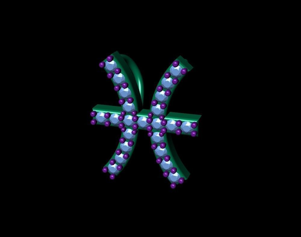 Pisces Zodiac Diamond  Necklase 3D print model_6