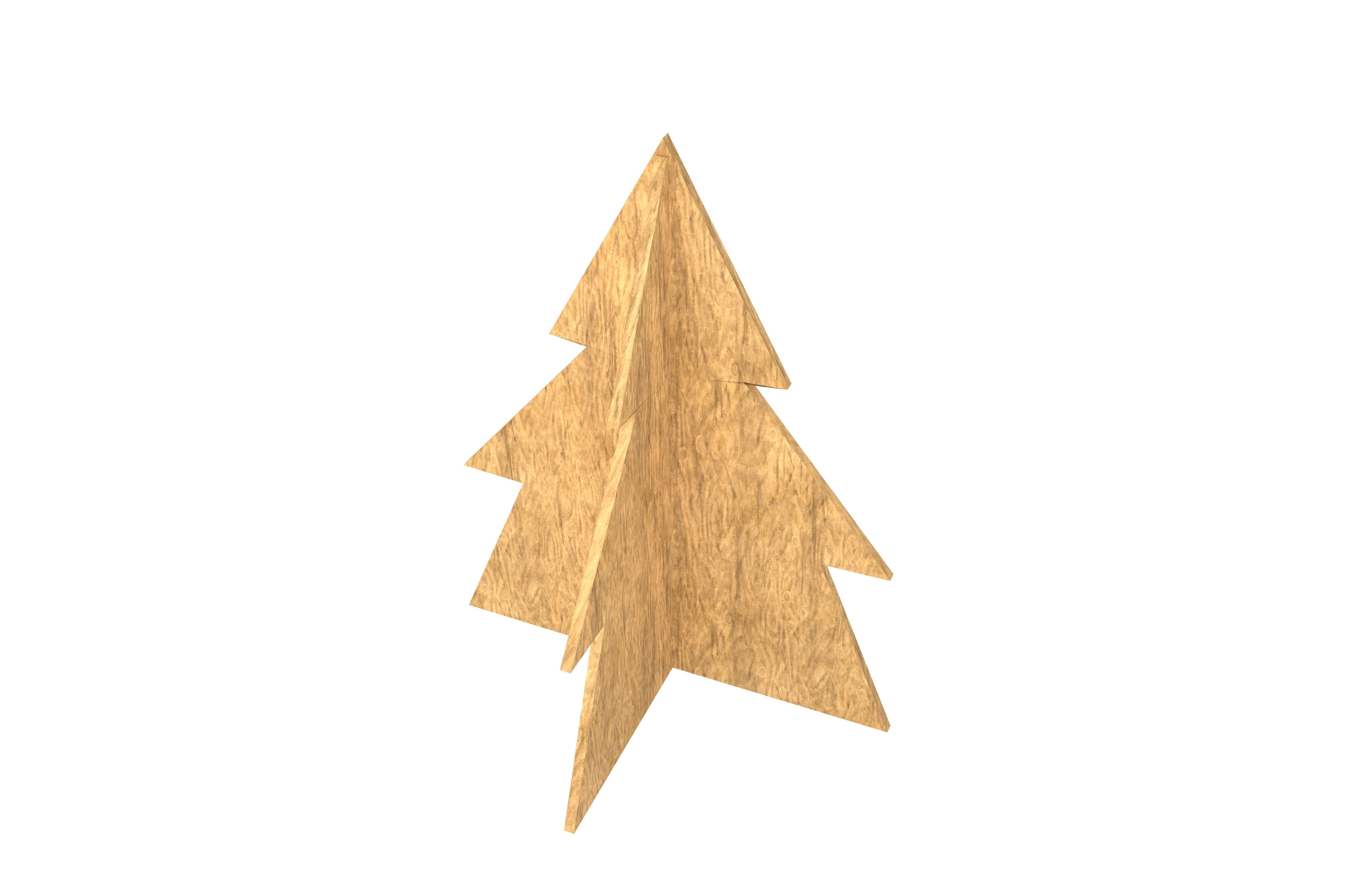 Wooden Christmas Trees v1 001 Low-poly 3D model_2