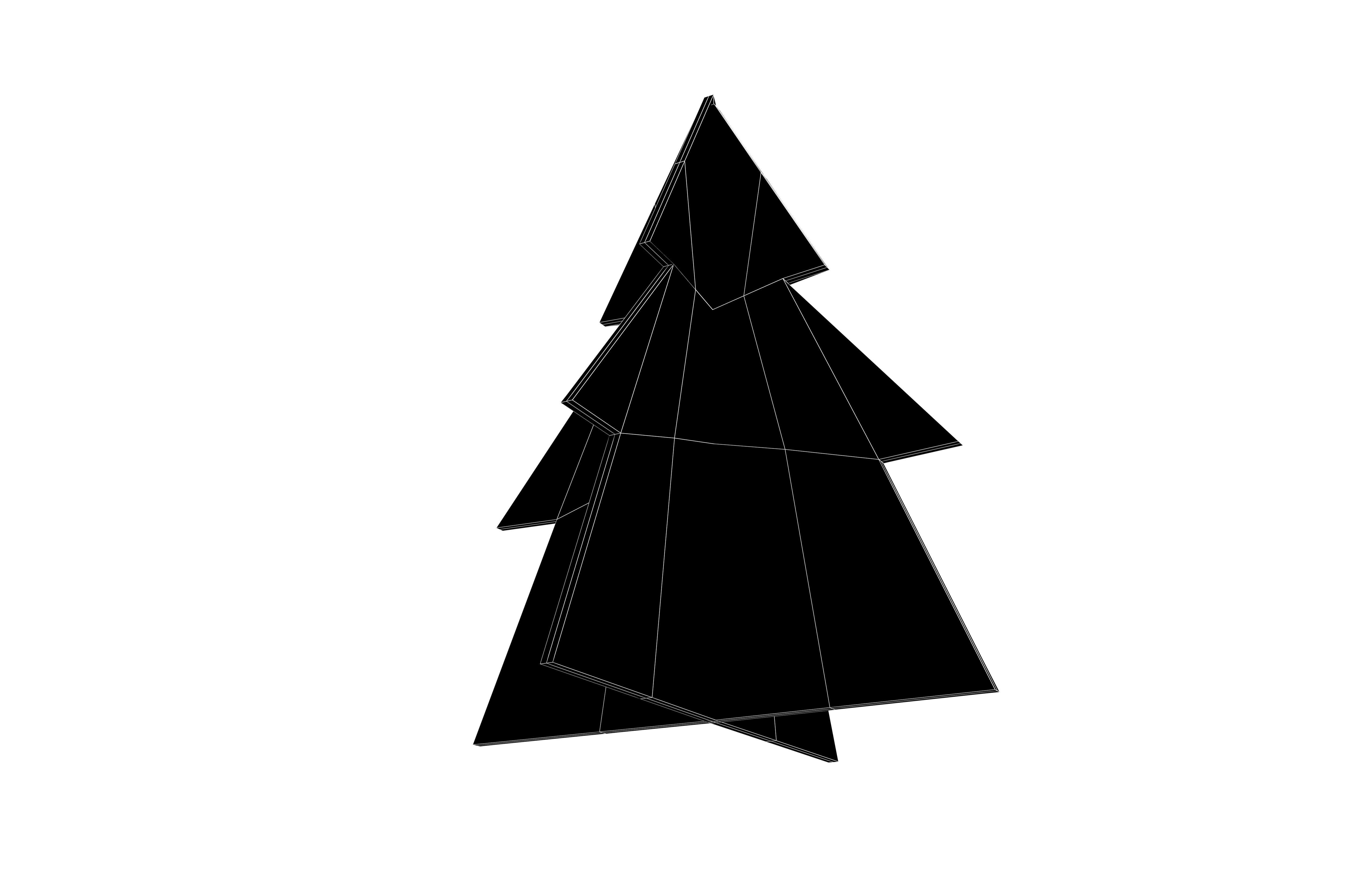 Wooden Christmas Trees v1 001 Low-poly 3D model_7