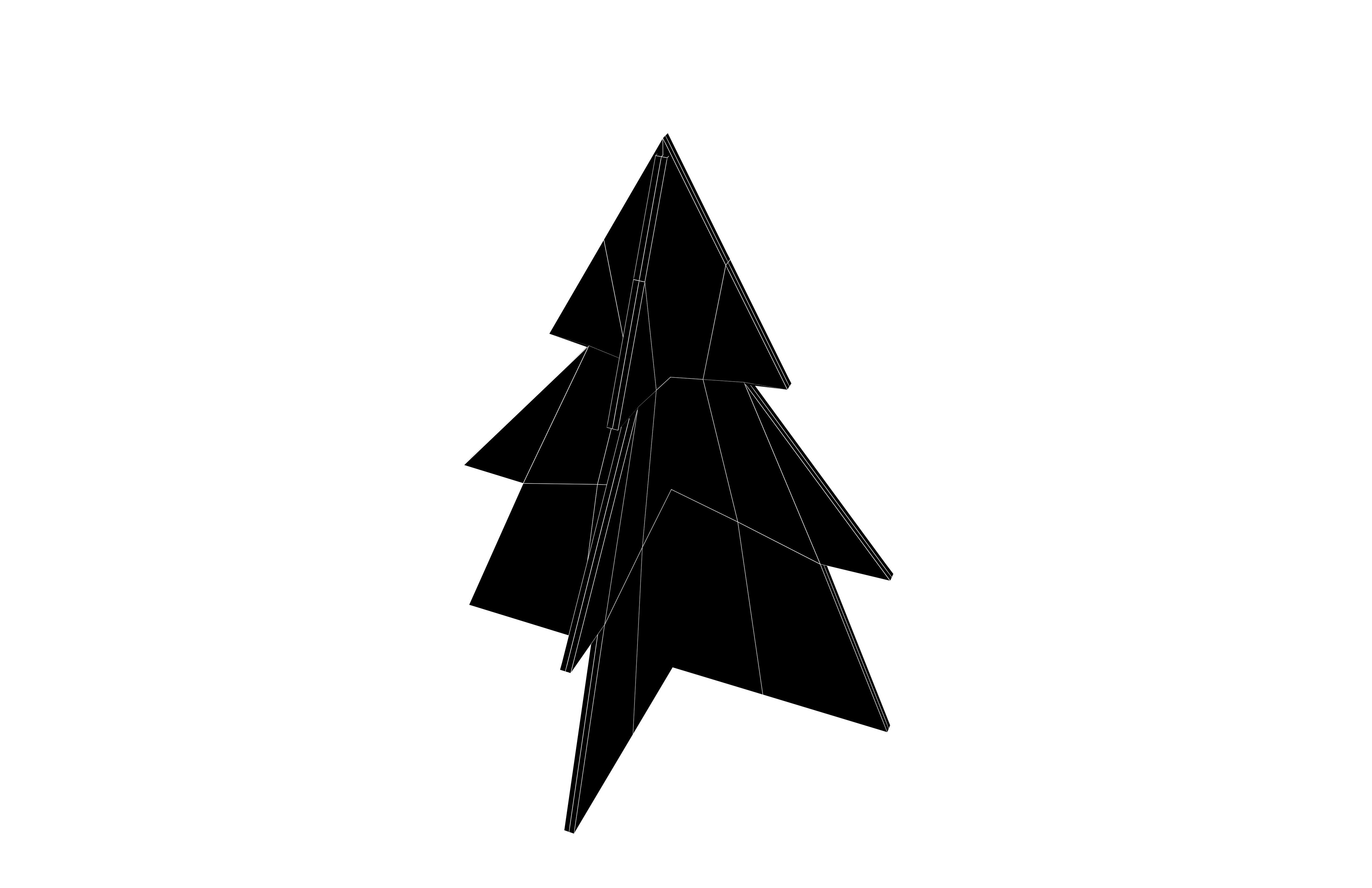 Wooden Christmas Trees v1 001 Low-poly 3D model_6