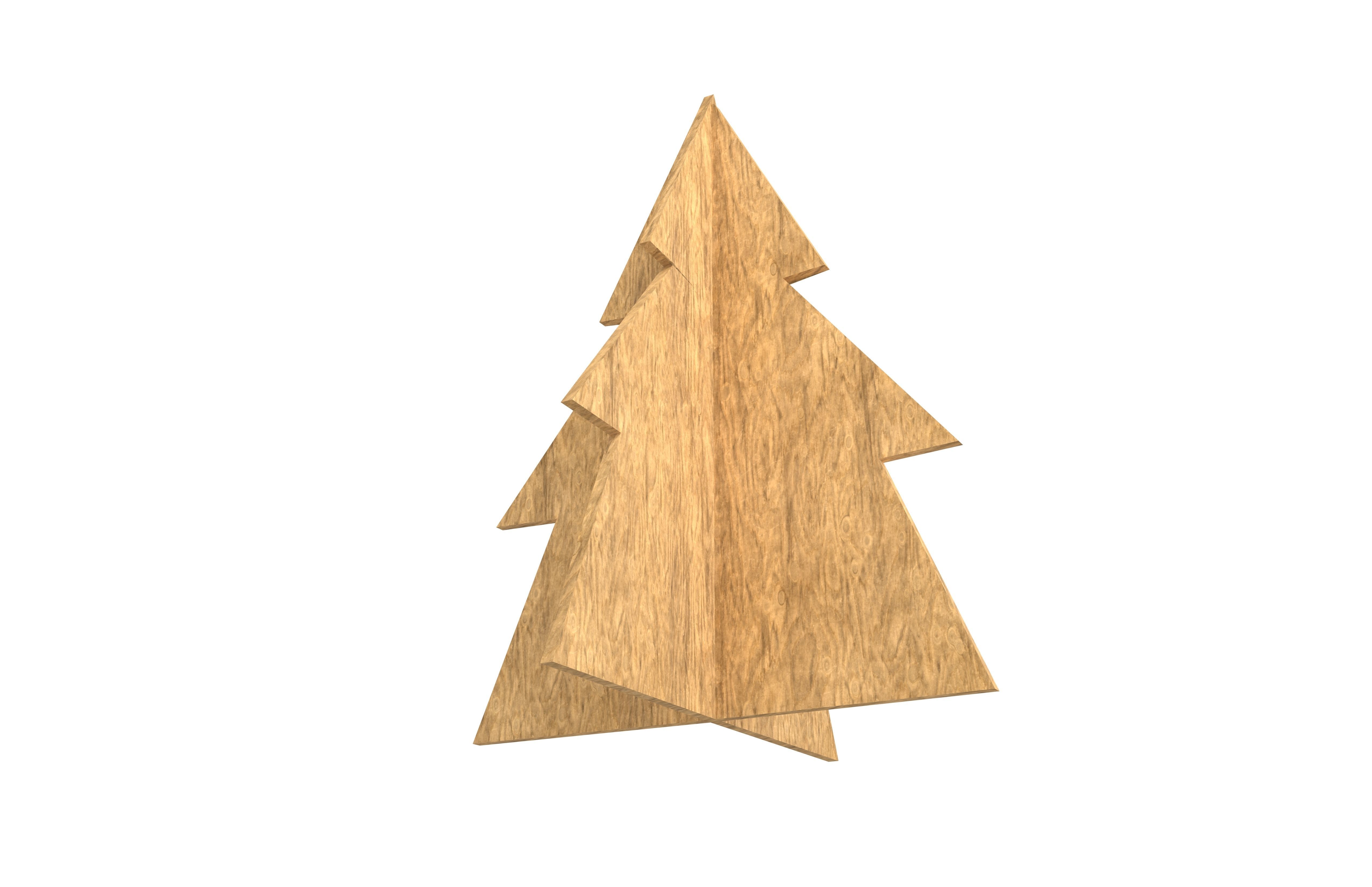 Wooden Christmas Trees v1 001 Low-poly 3D model_3