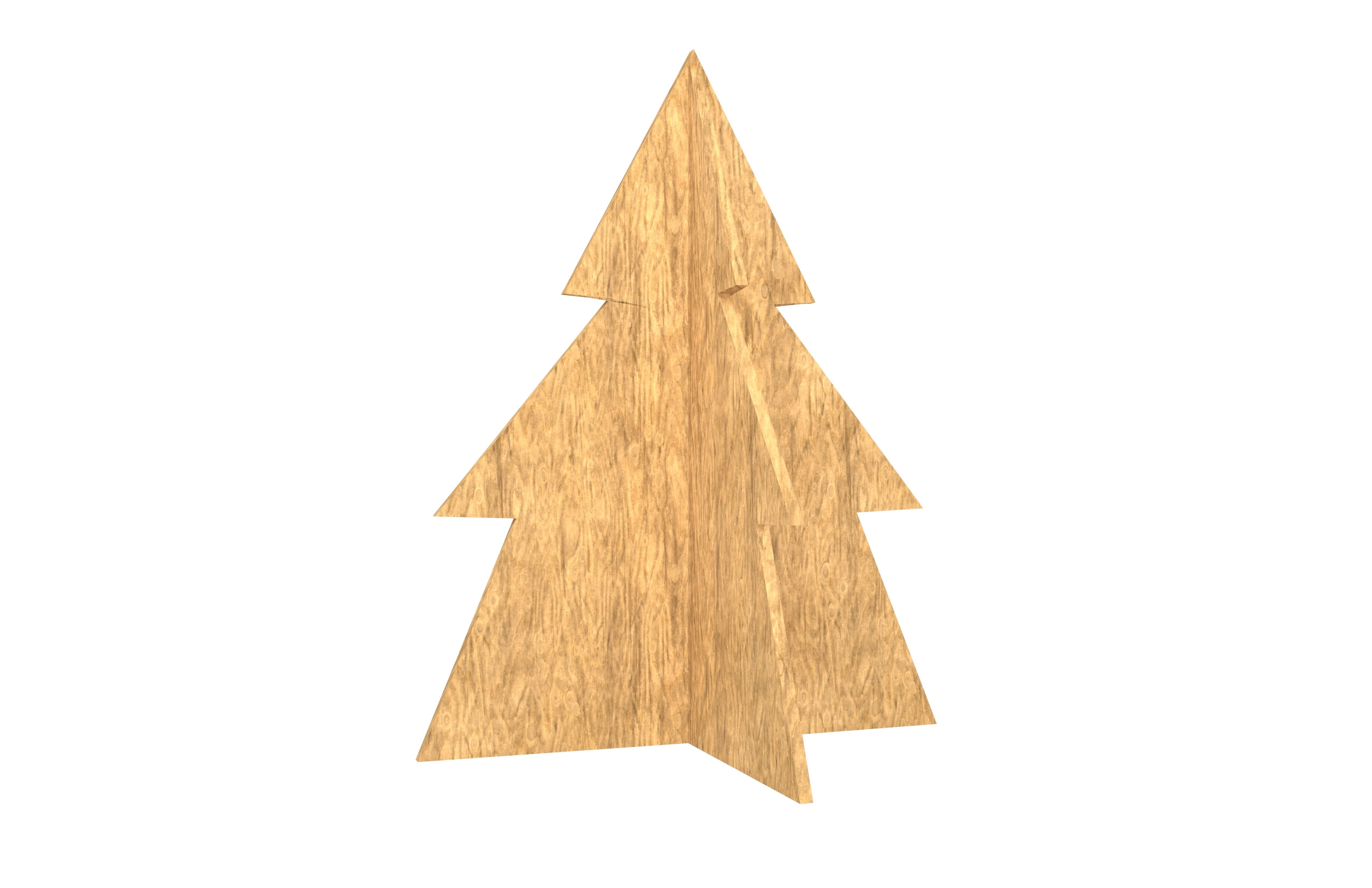 Wooden Christmas Trees v1 001 Low-poly 3D model_1