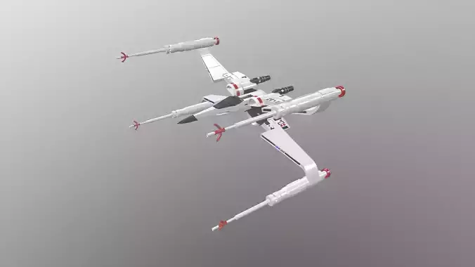 Spaceship star wars x - fighter flying in sky