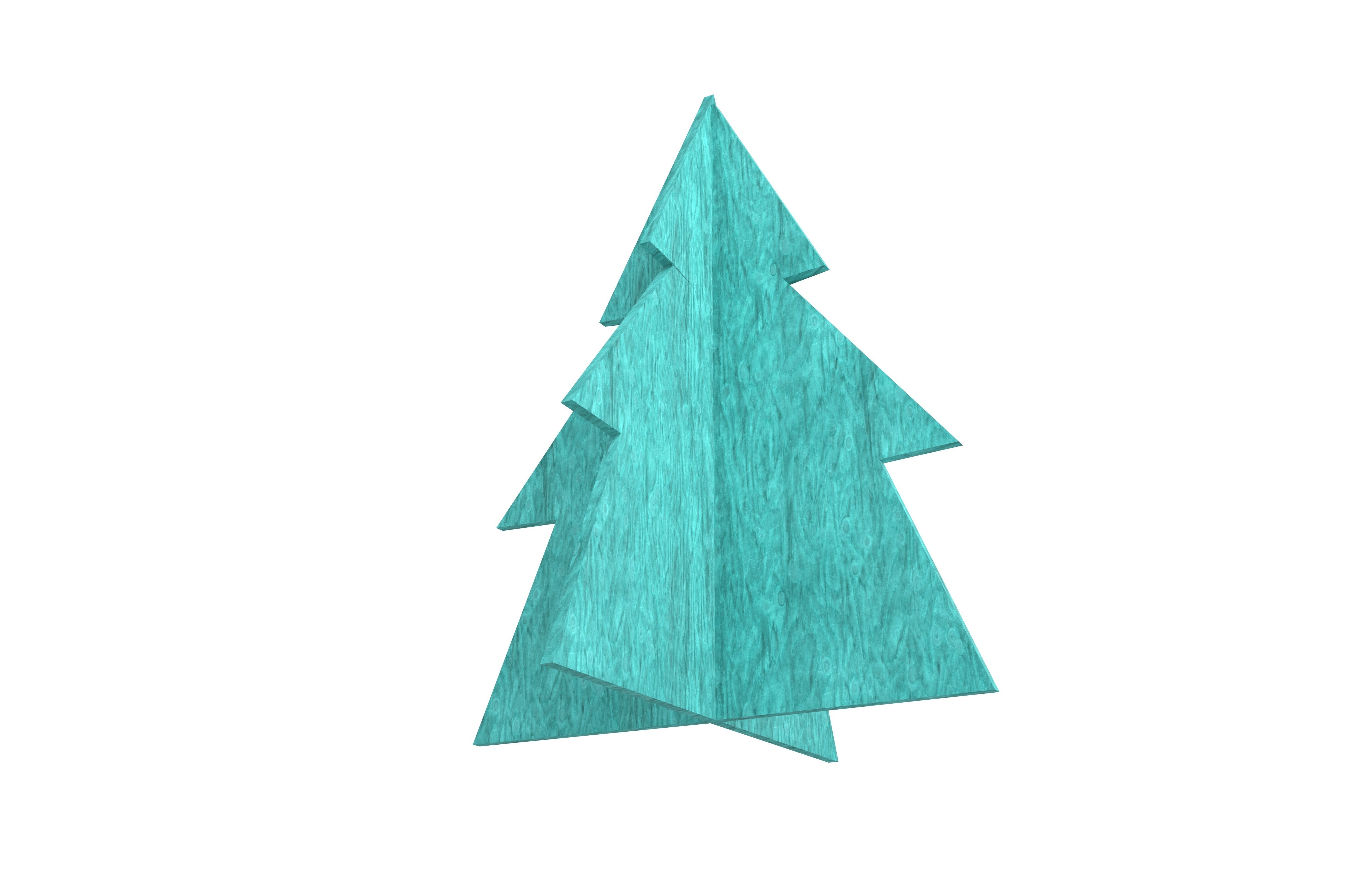 Wooden Christmas Trees v1 003 Low-poly 3D model_3