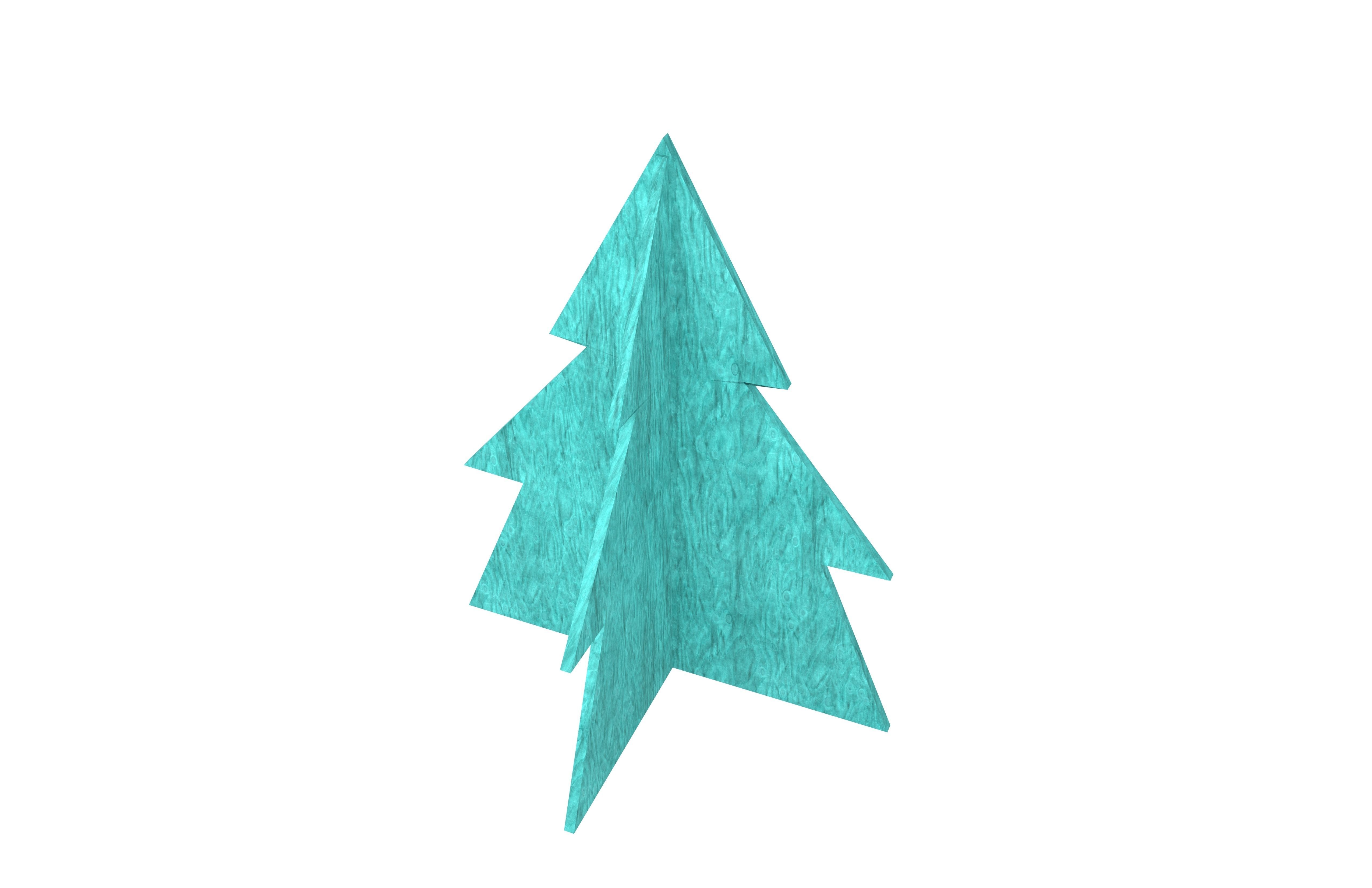 Wooden Christmas Trees v1 003 Low-poly 3D model_2