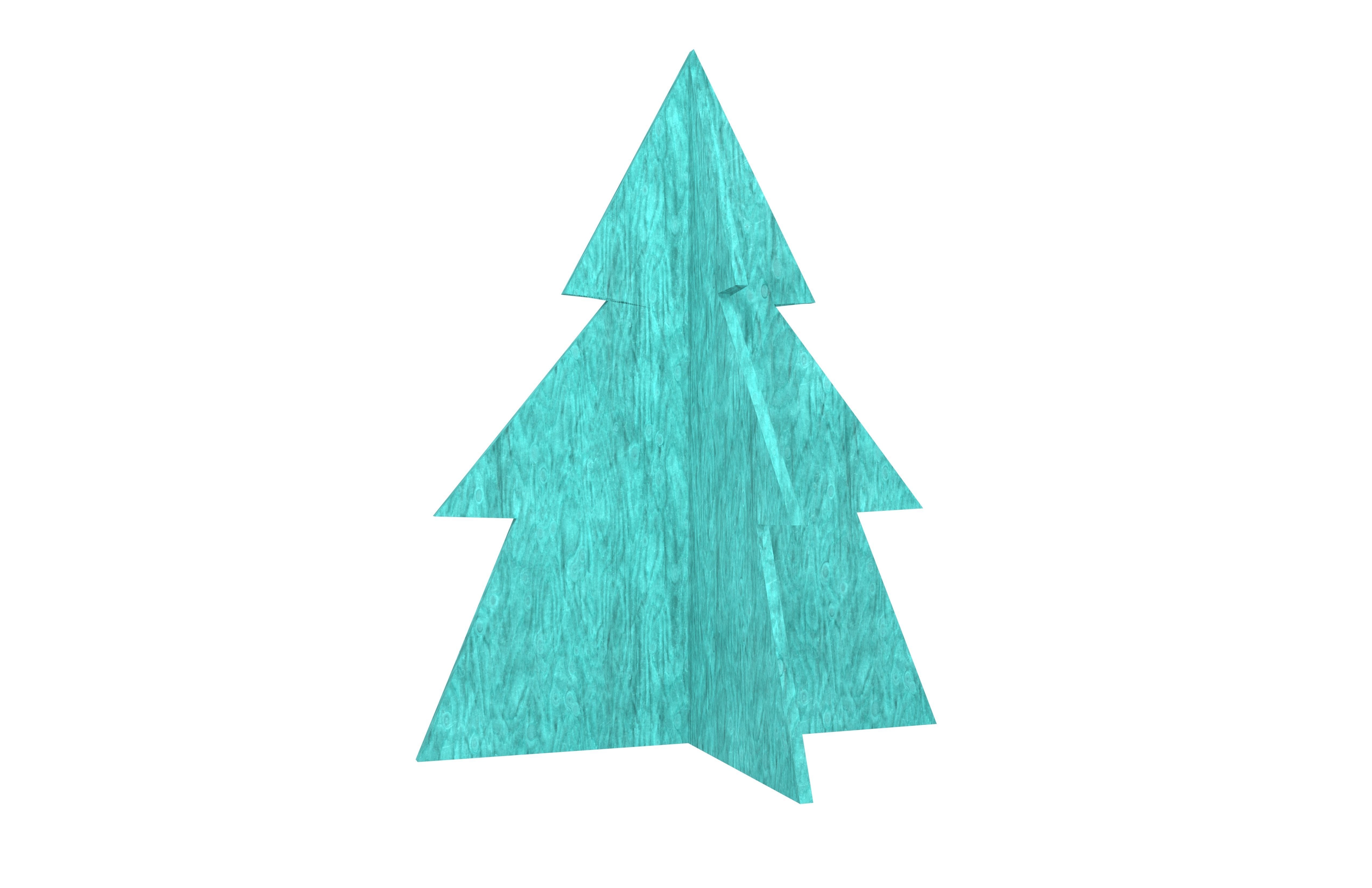 Wooden Christmas Trees v1 003 Low-poly 3D model_1