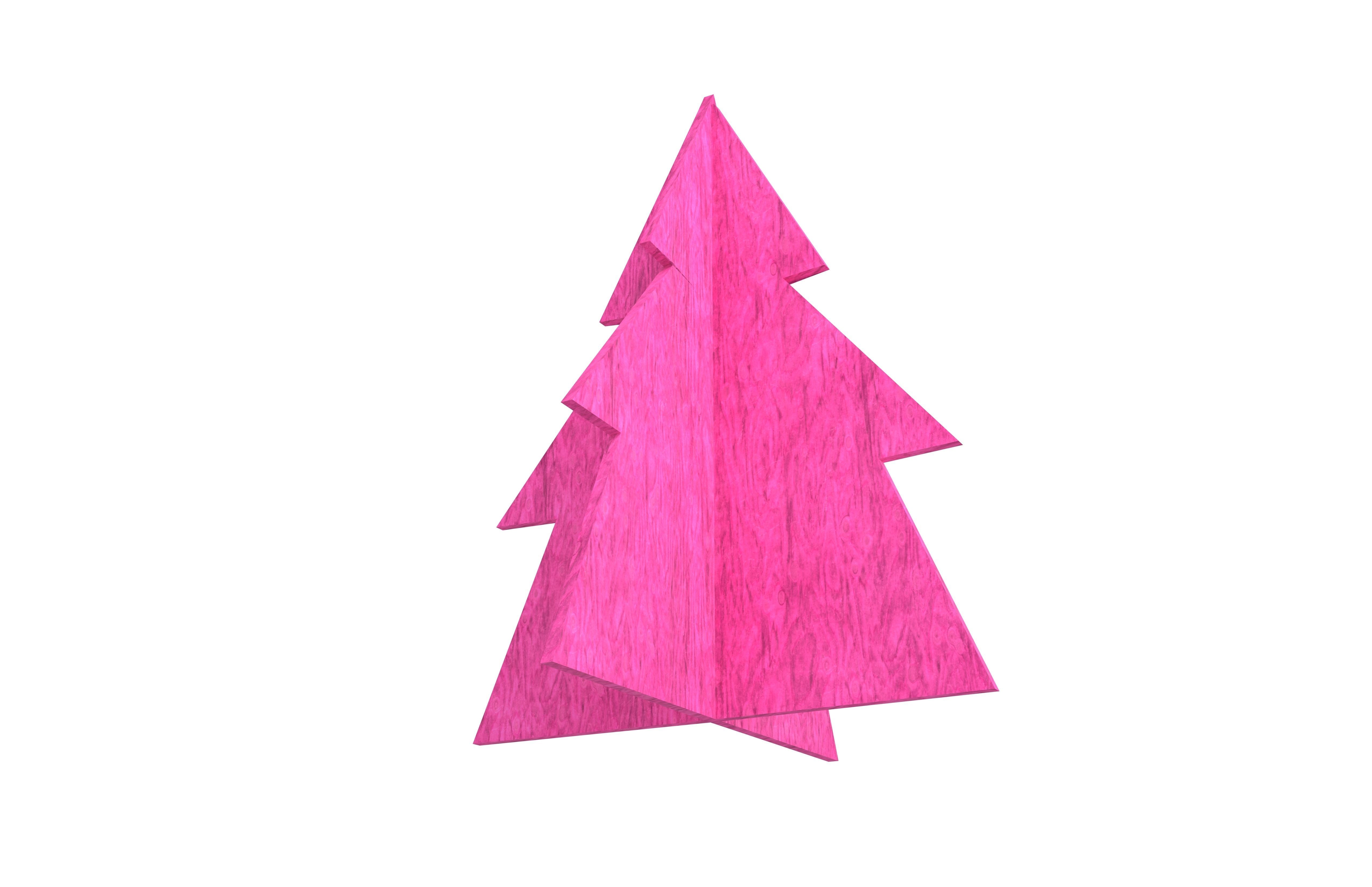 Wooden Christmas Trees v1 004 Low-poly 3D model_3