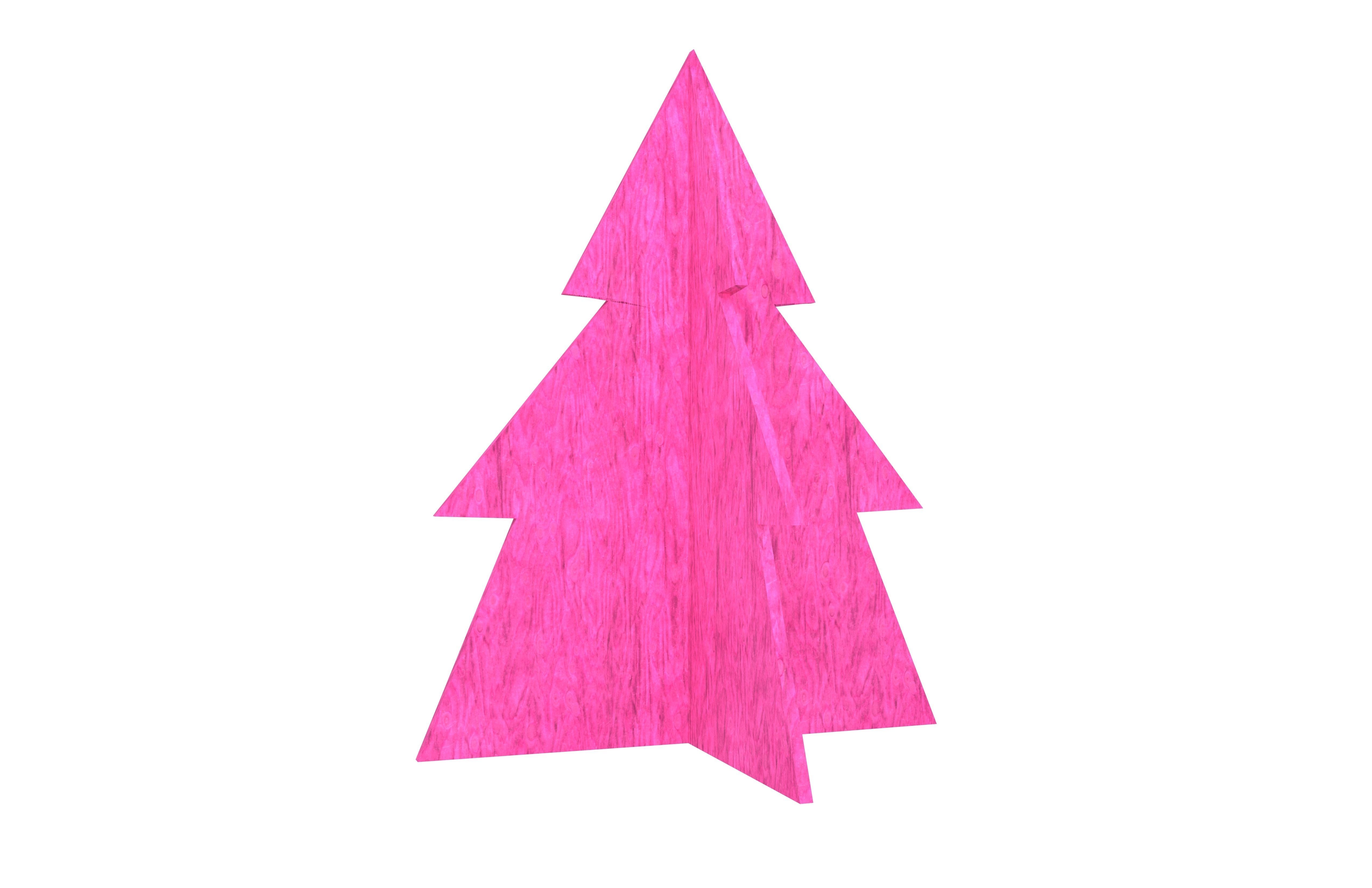 Wooden Christmas Trees v1 004 Low-poly 3D model_1