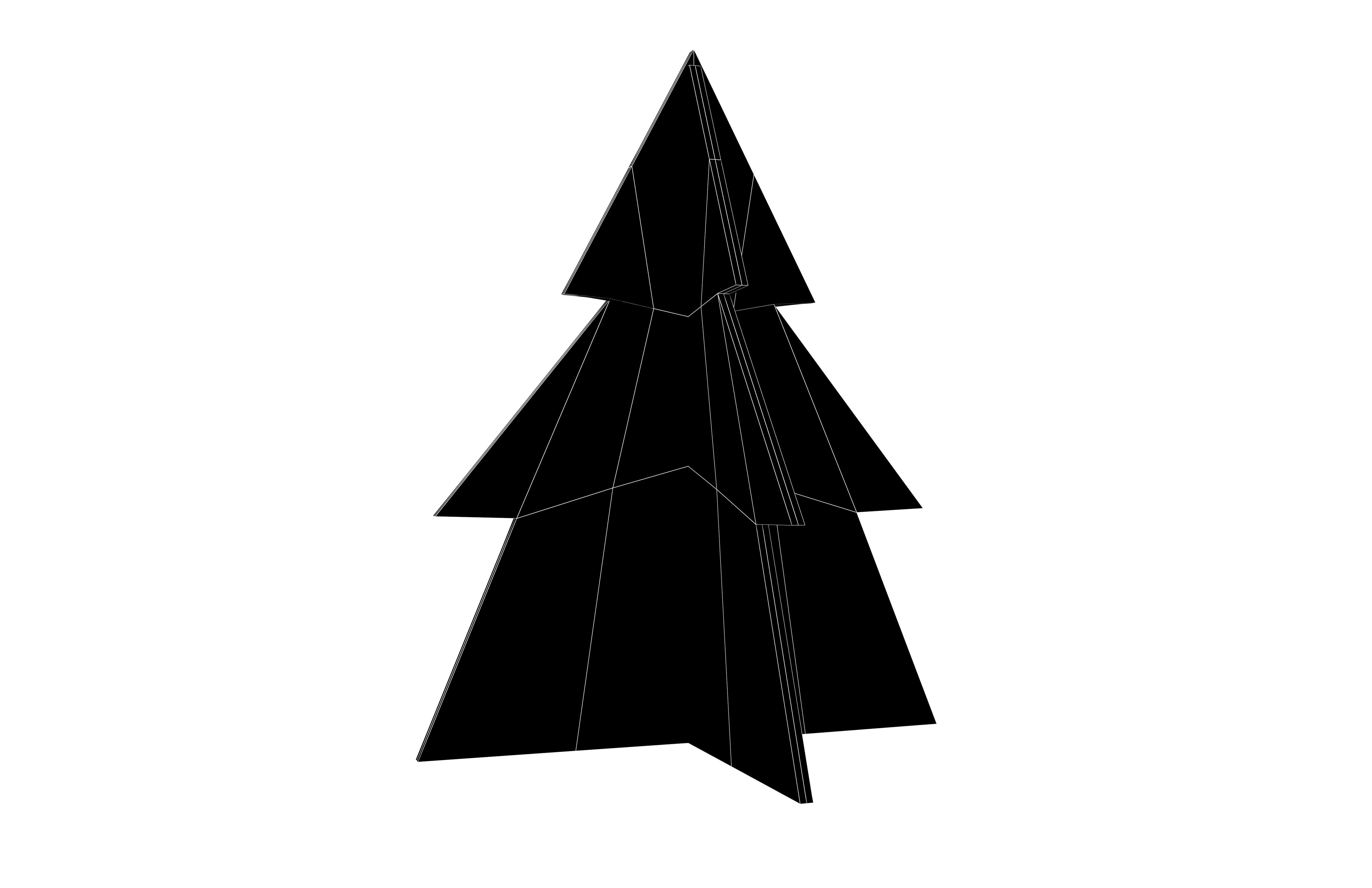 Wooden Christmas Trees v1 004 Low-poly 3D model_5