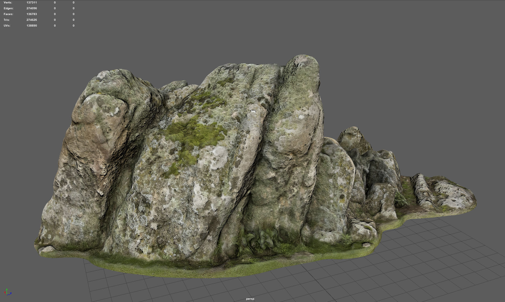 ROCK 34 Low-poly 3D model_3