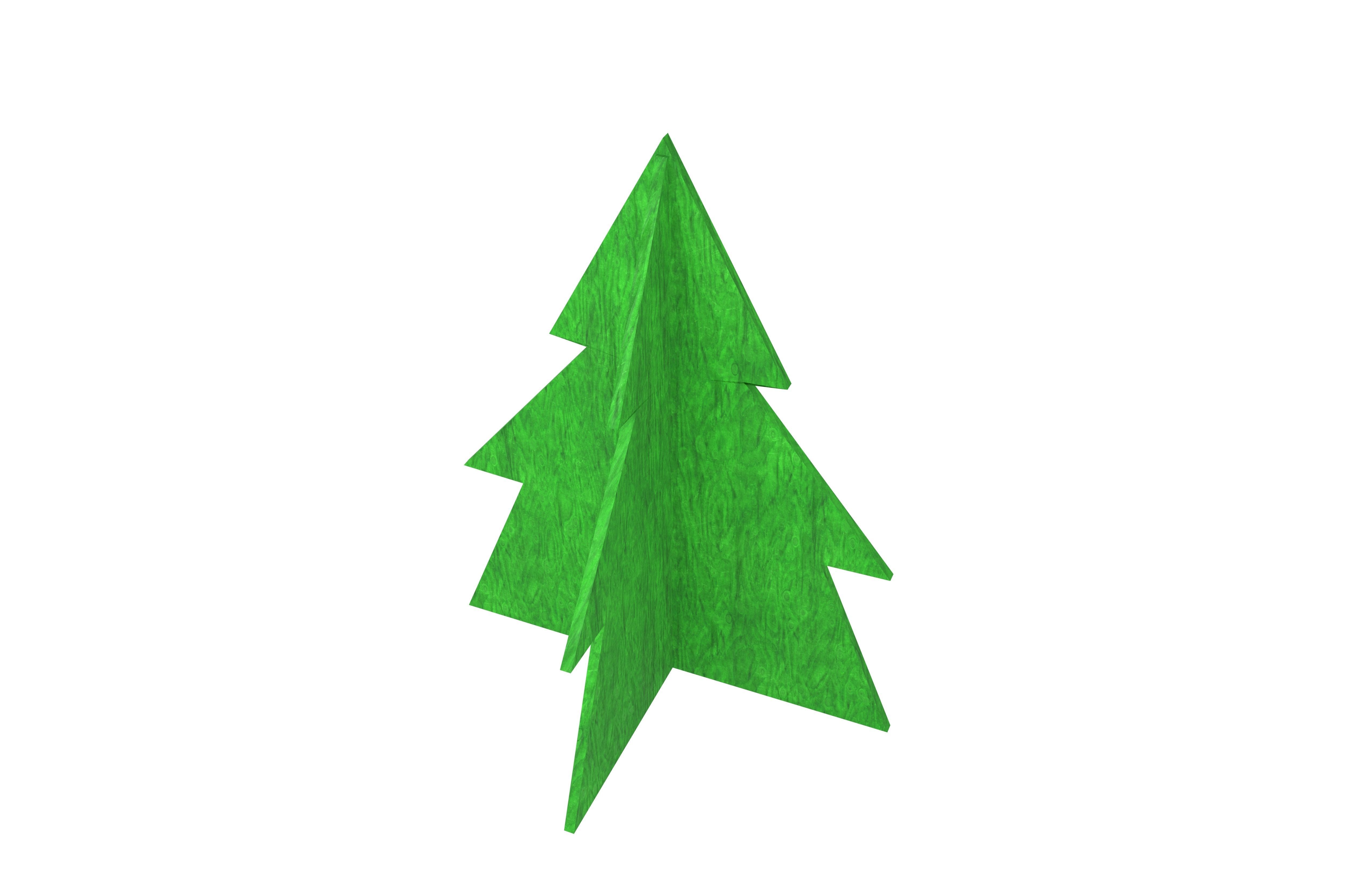 Wooden Christmas Trees v1 006 Low-poly 3D model_2