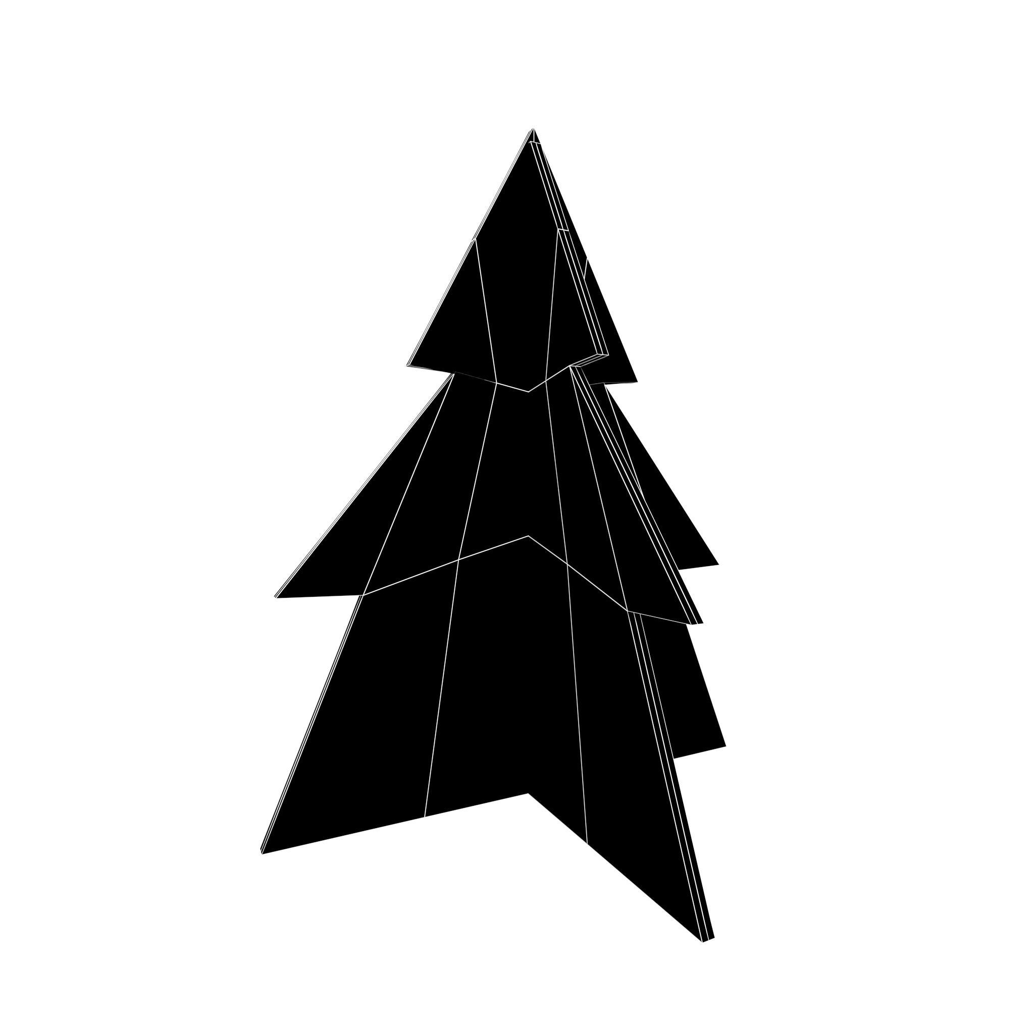 Wooden Christmas Trees v1 006 Low-poly 3D model_4