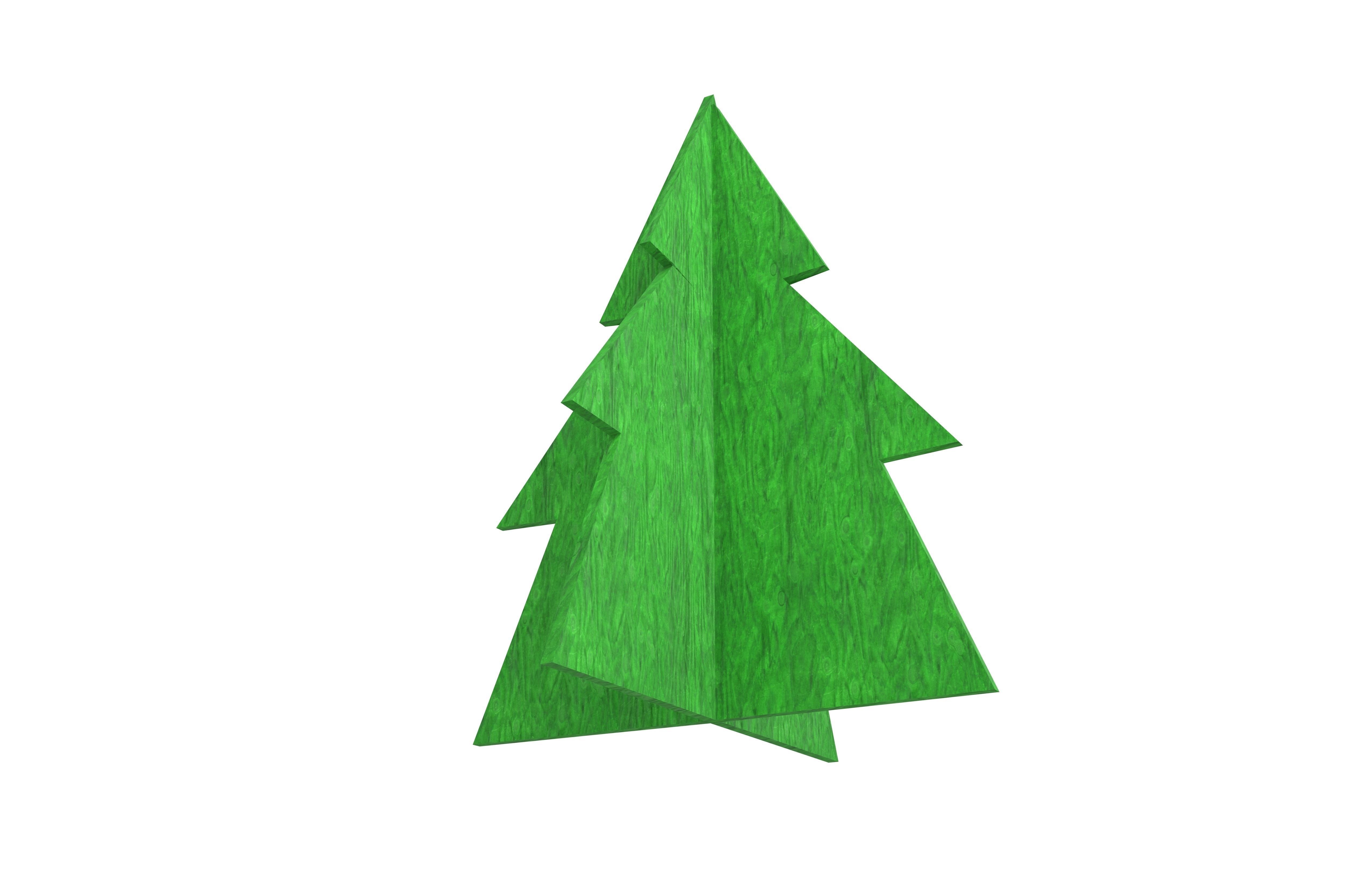 Wooden Christmas Trees v1 006 Low-poly 3D model_3