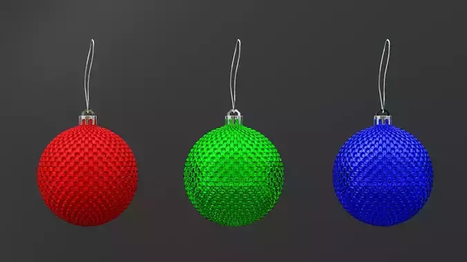 Christmas Tree Balls  in red  green and blue