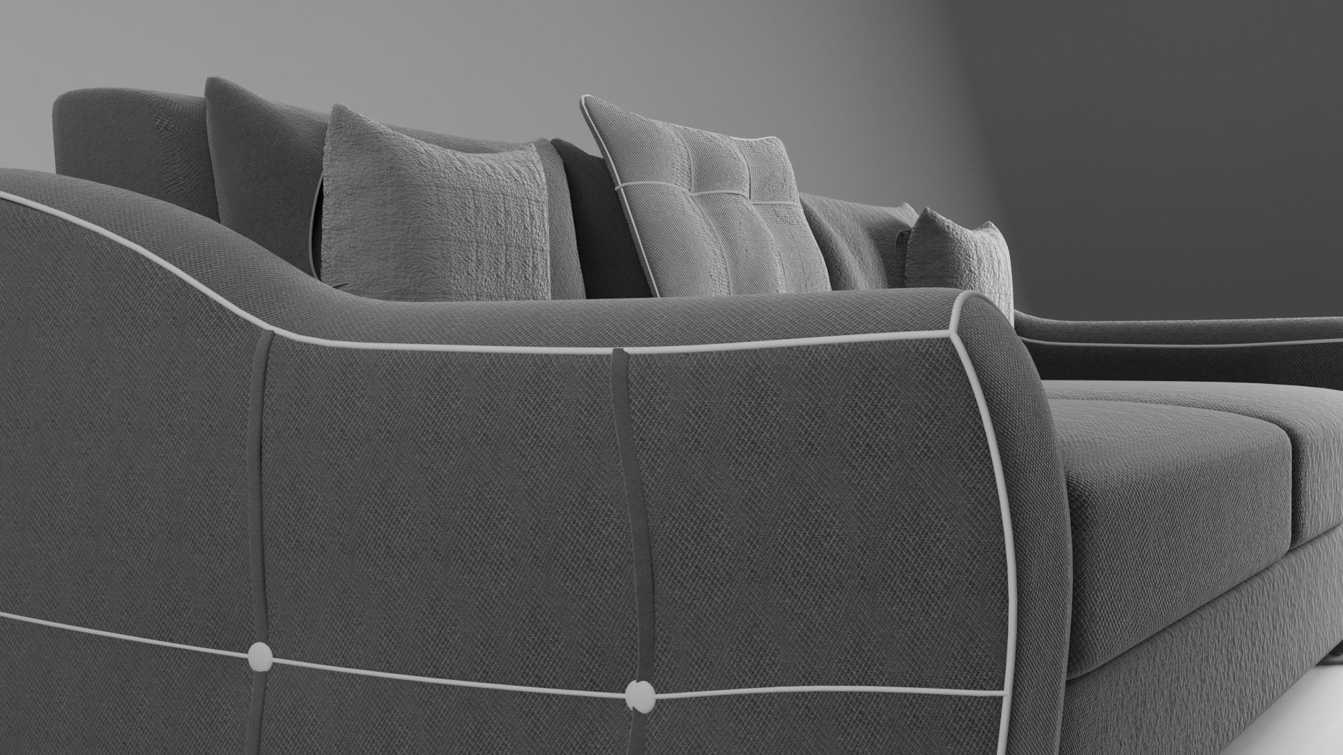 Flatford sofa matting gray 3D model_2