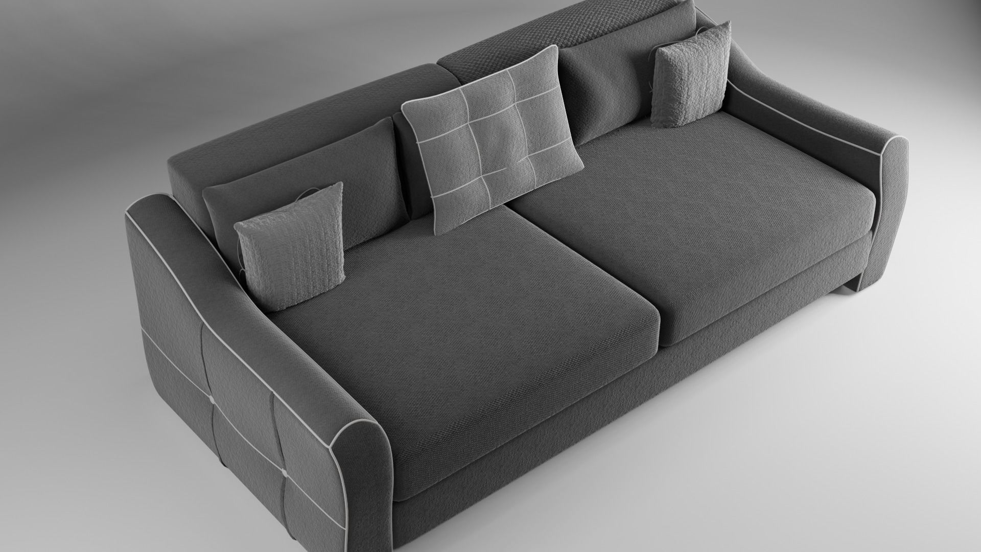 Flatford sofa matting gray 3D model_3