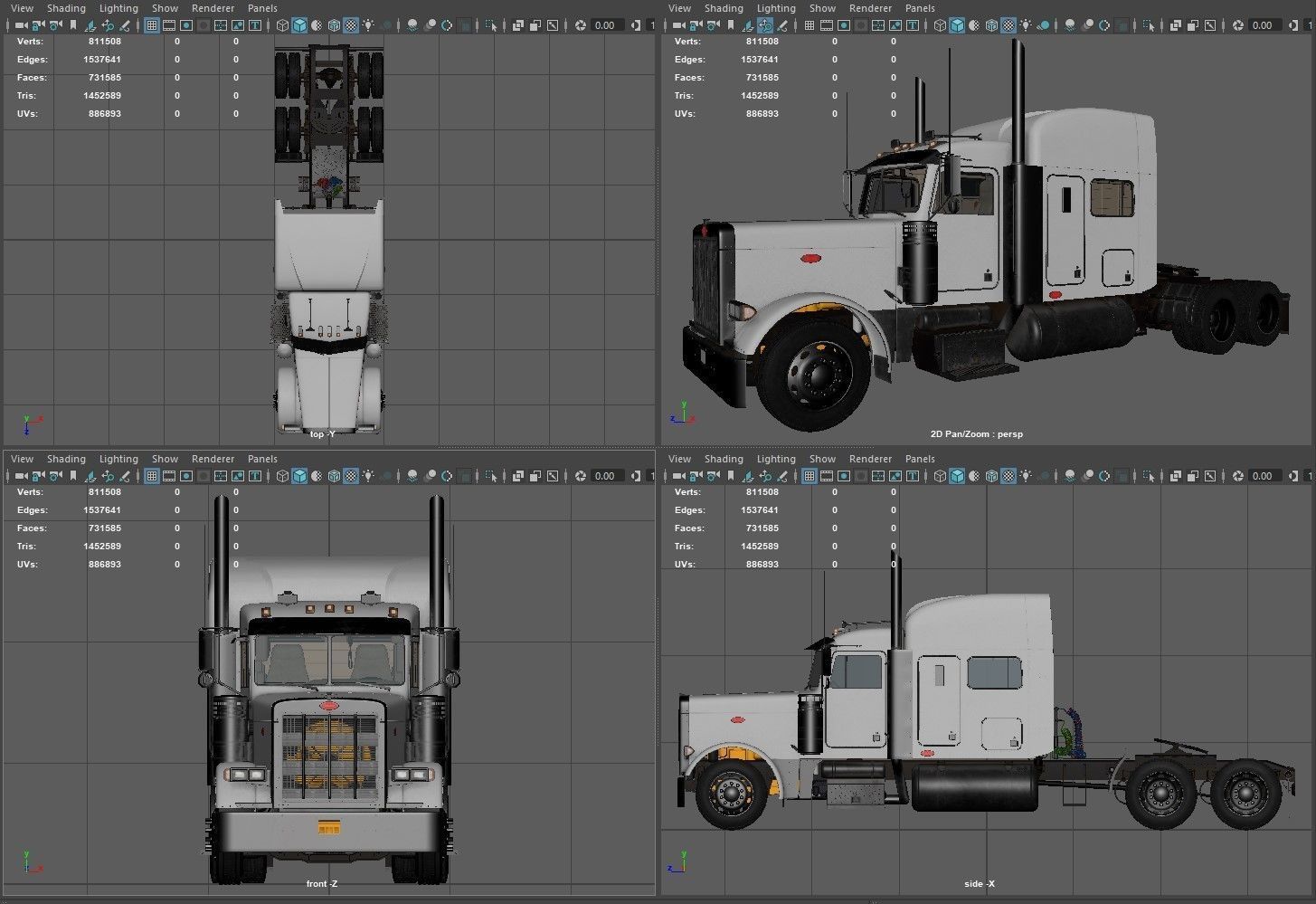 Detailed Peterbilt 379 with interior  3D model_22
