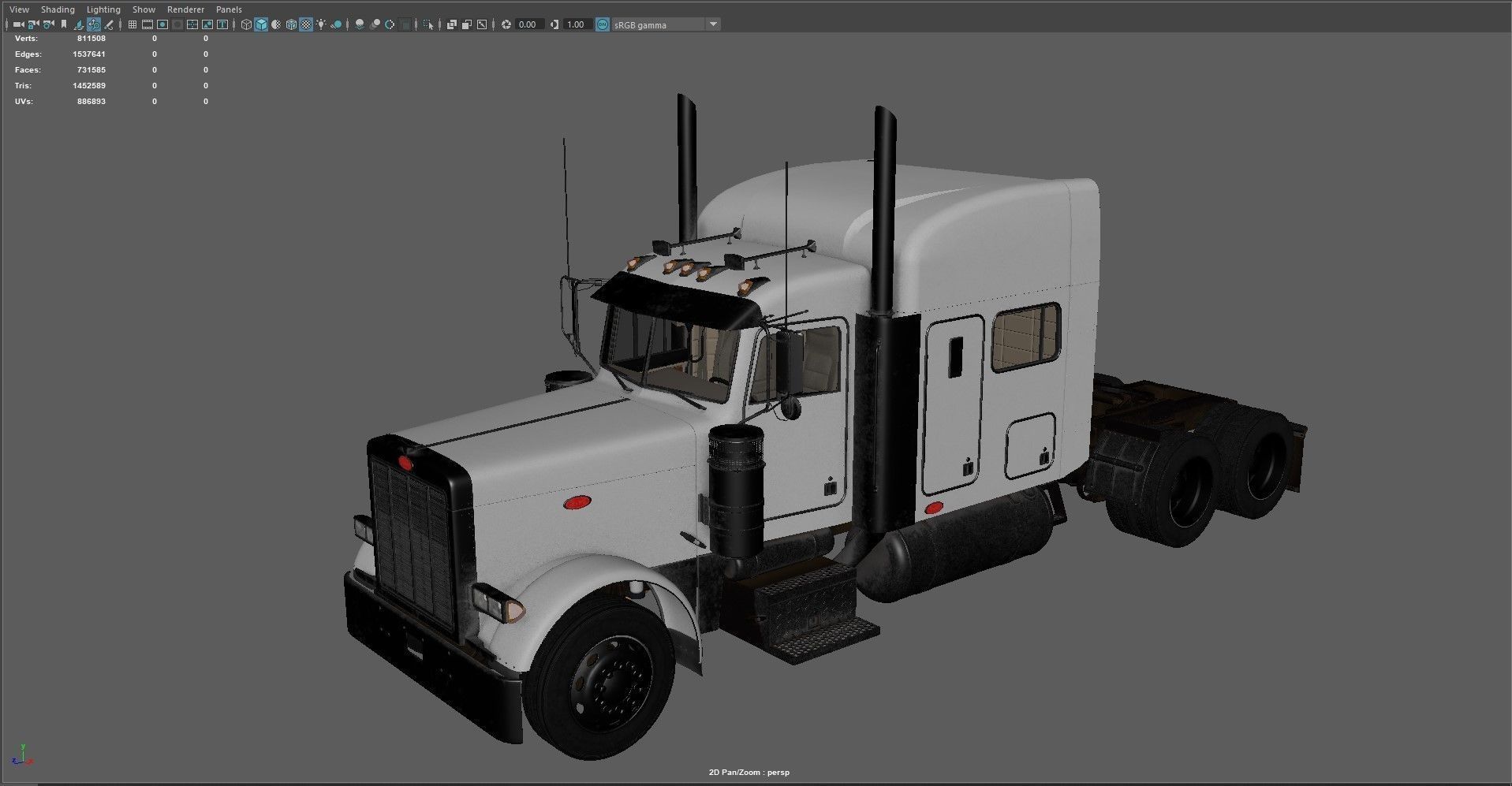 Detailed Peterbilt 379 with interior  3D model_16
