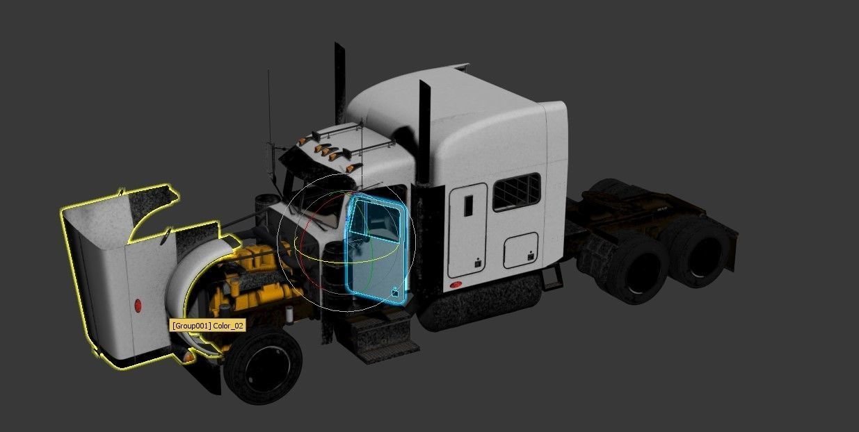 Detailed Peterbilt 379 with interior  3D model_13