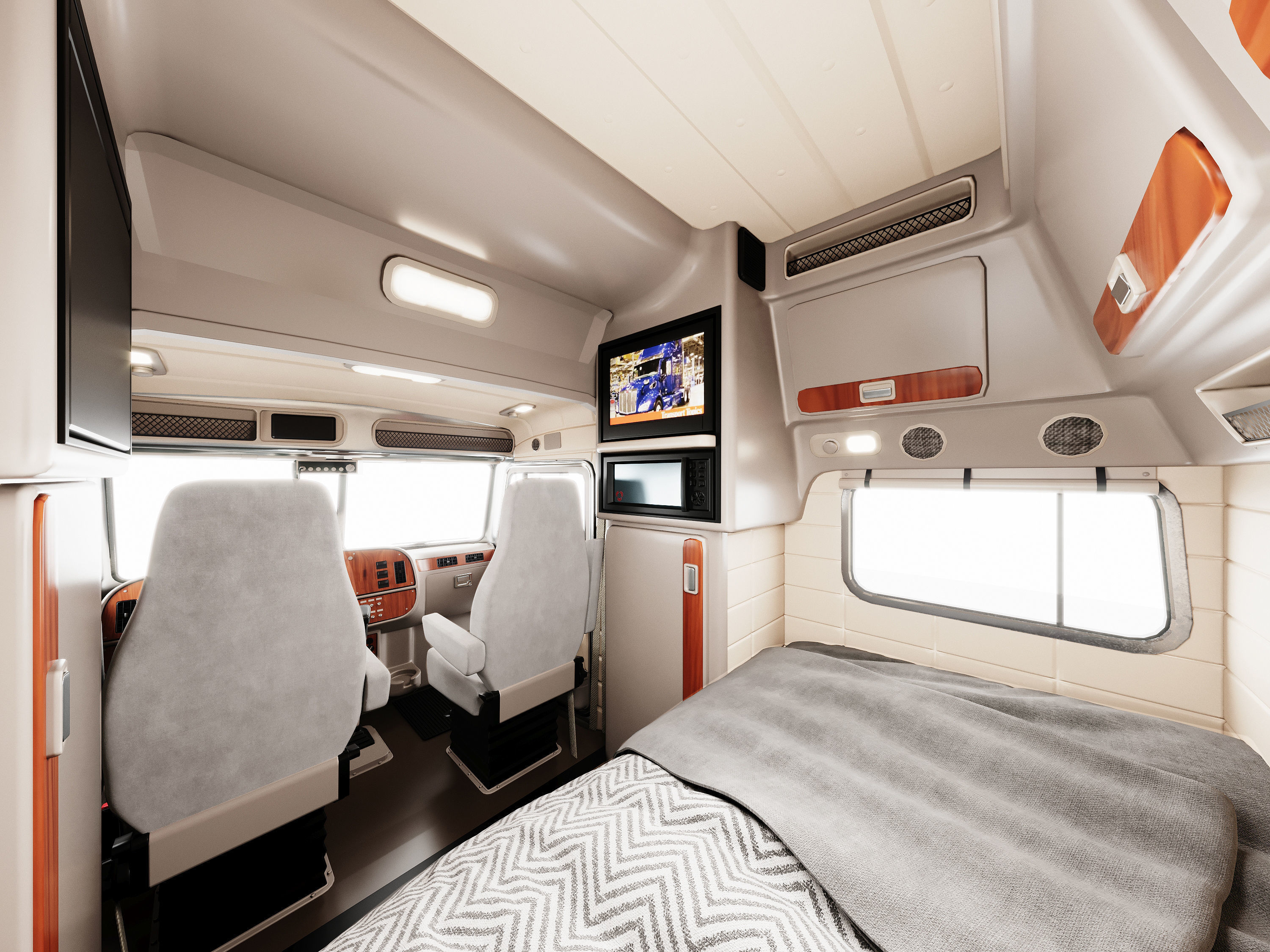 Detailed Peterbilt 379 with interior  3D model_6