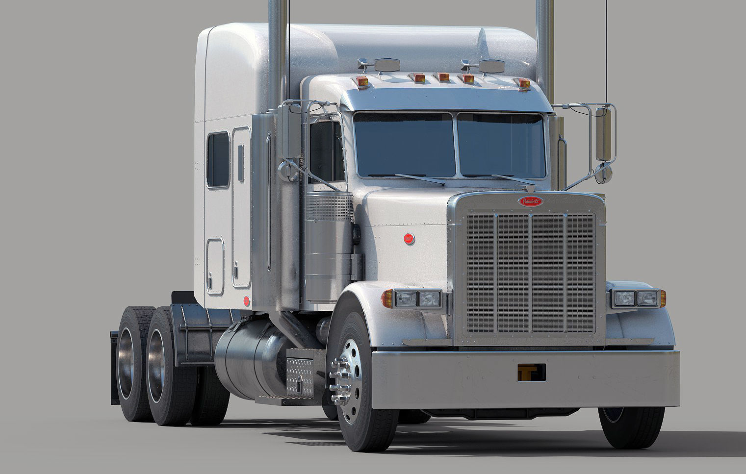 Detailed Peterbilt 379 with interior  3D model_2