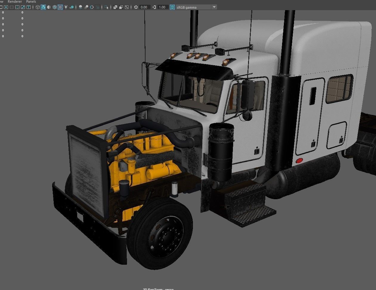 Detailed Peterbilt 379 with interior  3D model_21