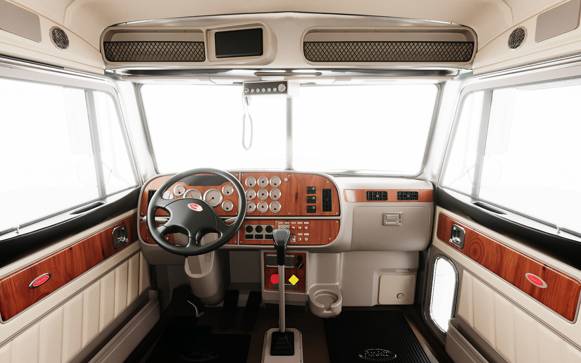 Detailed Peterbilt 379 with interior  3D model_8