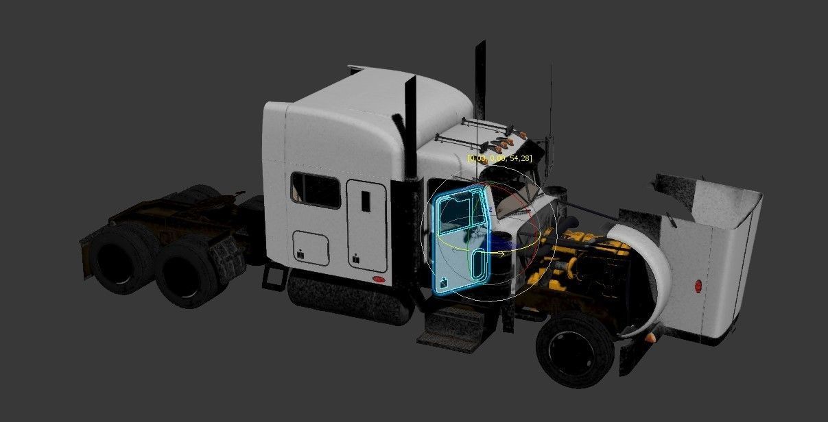 Detailed Peterbilt 379 with interior  3D model_14