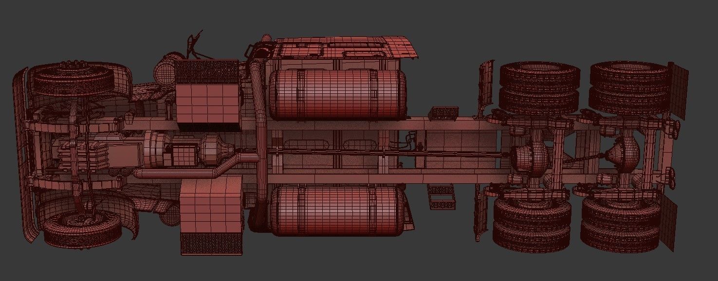 Detailed Peterbilt 379 with interior  3D model_12