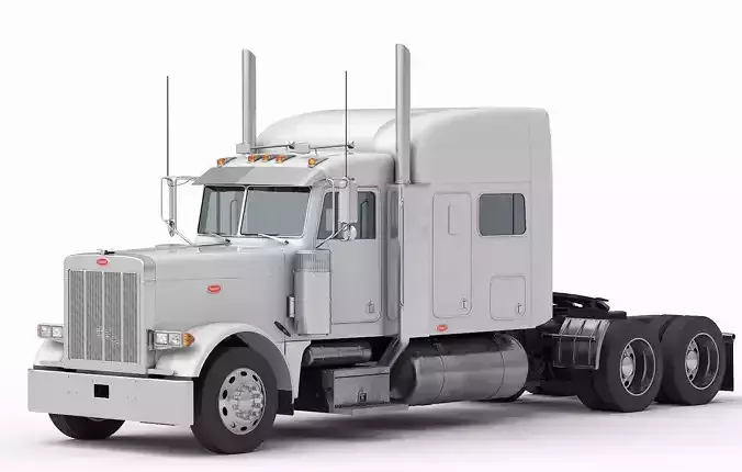 Detailed Peterbilt 379 with interior  3D model