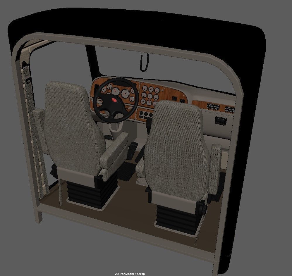 Detailed Peterbilt 379 with interior  3D model_23