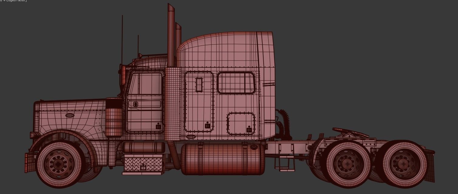 Detailed Peterbilt 379 with interior  3D model_4