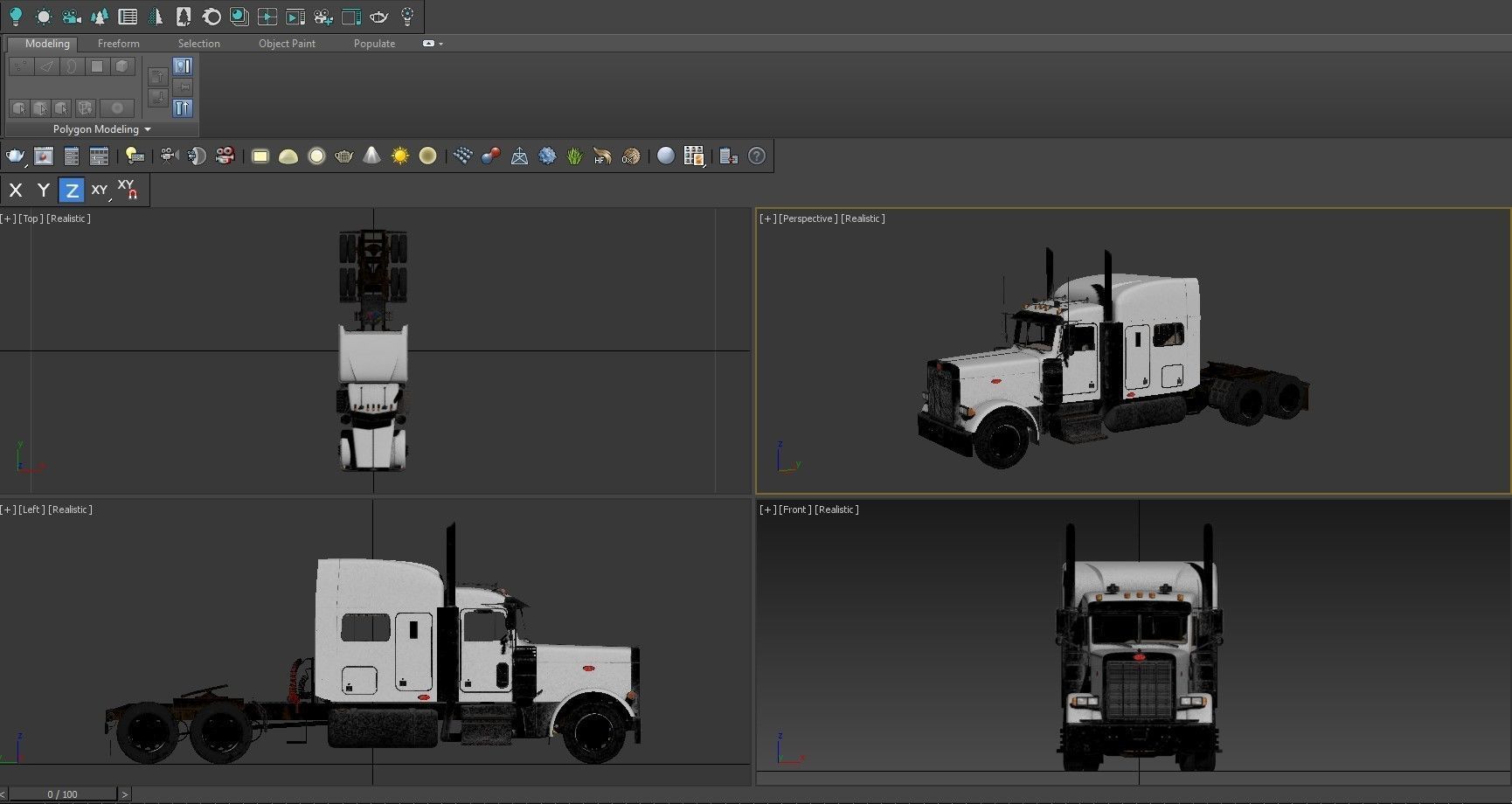 Detailed Peterbilt 379 with interior  3D model_15