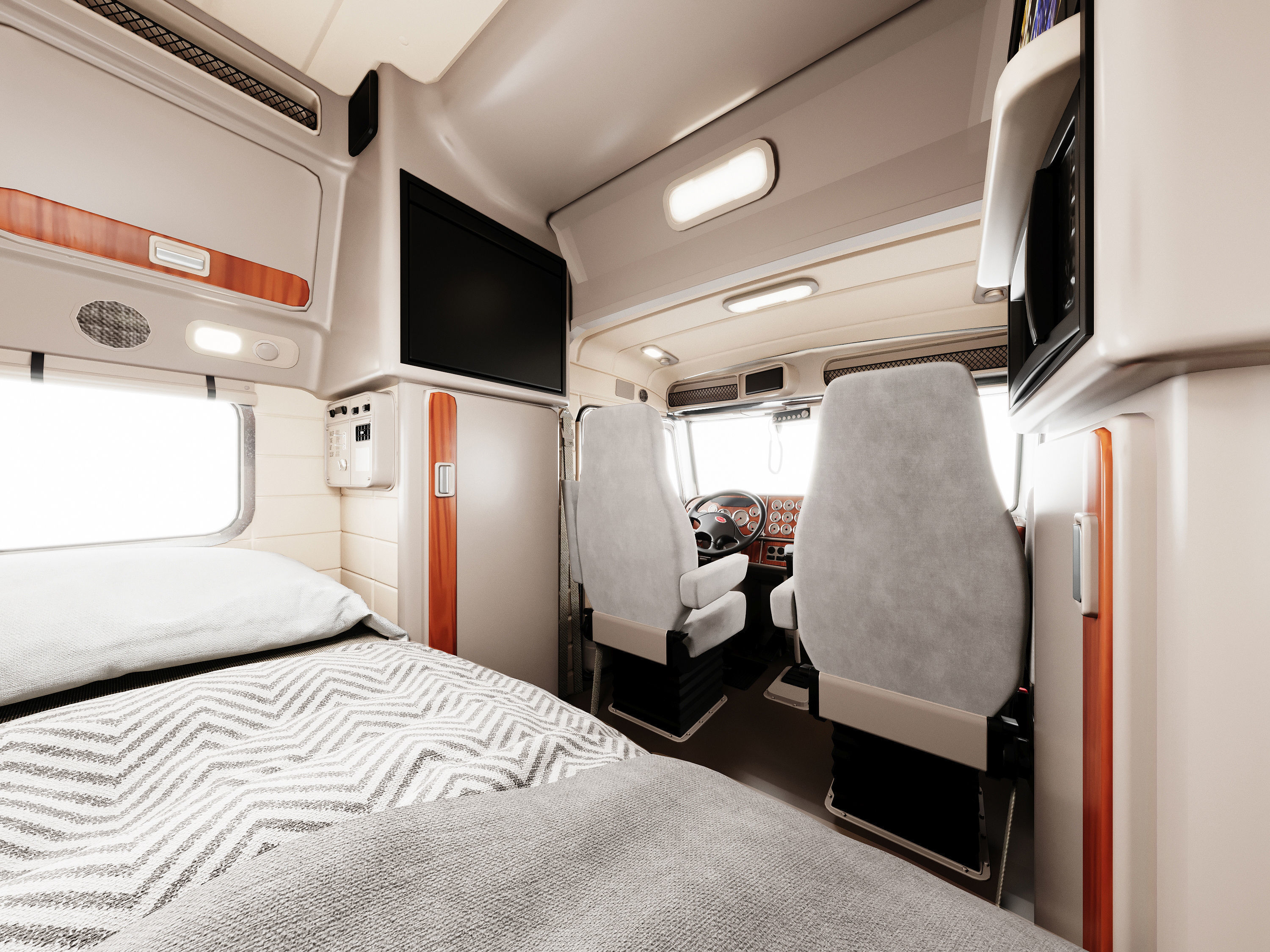 Detailed Peterbilt 379 with interior  3D model_5