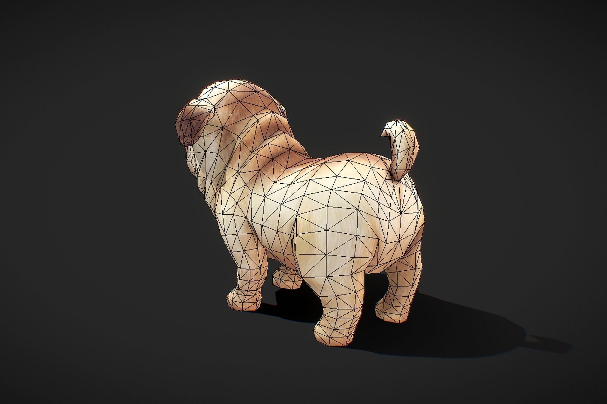 Fantasy RPG Puppy Low-poly 3D model_7