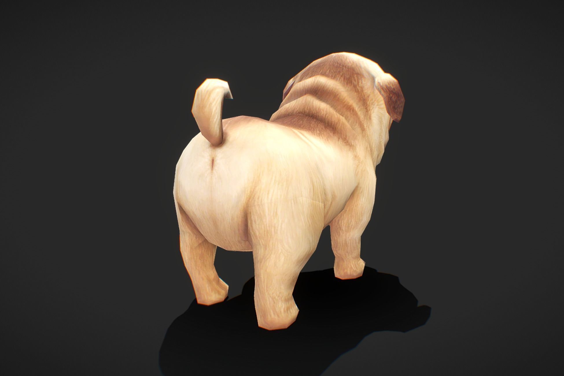 Fantasy RPG Puppy Low-poly 3D model_2