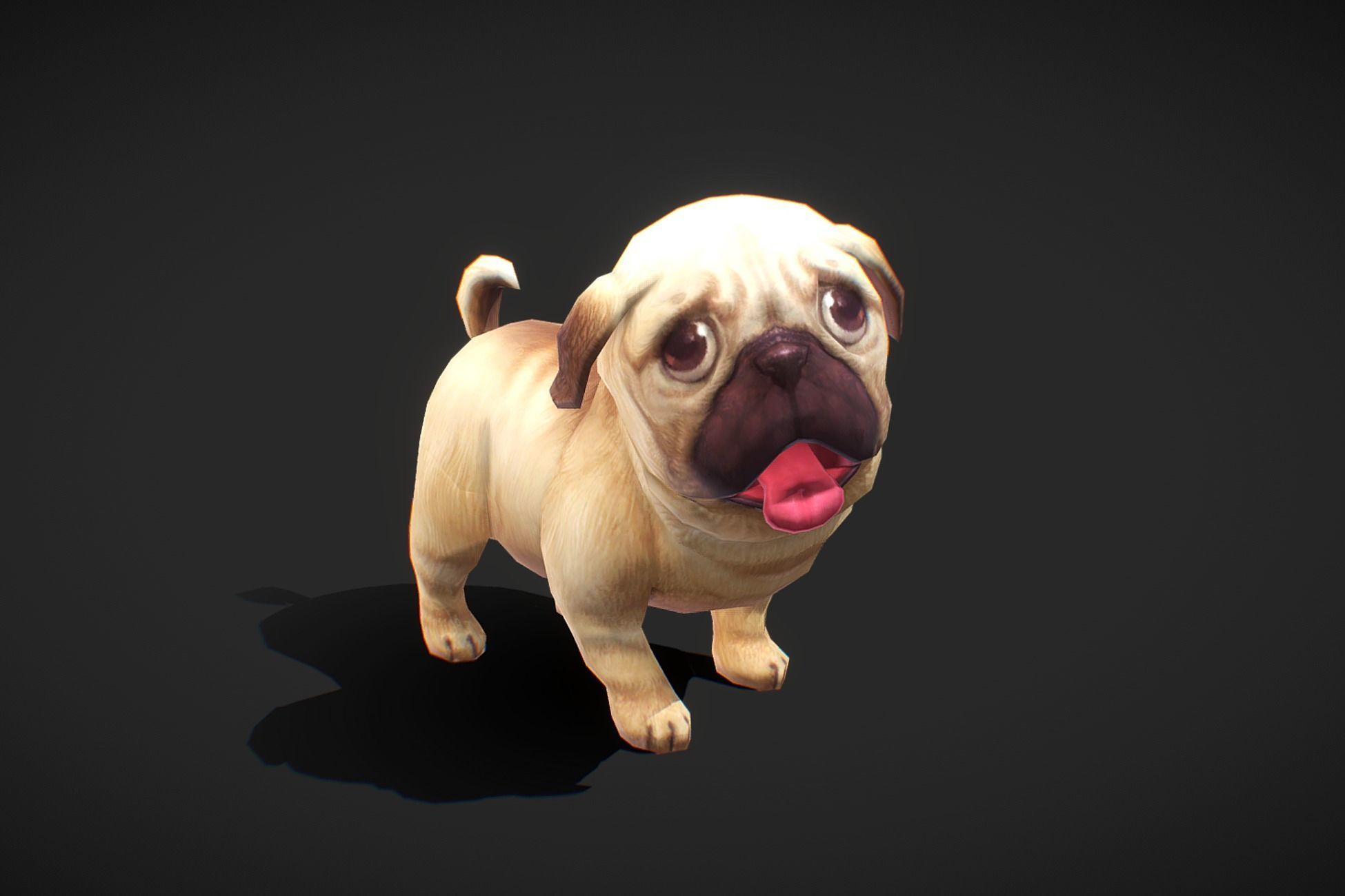Fantasy RPG Puppy Low-poly 3D model_5