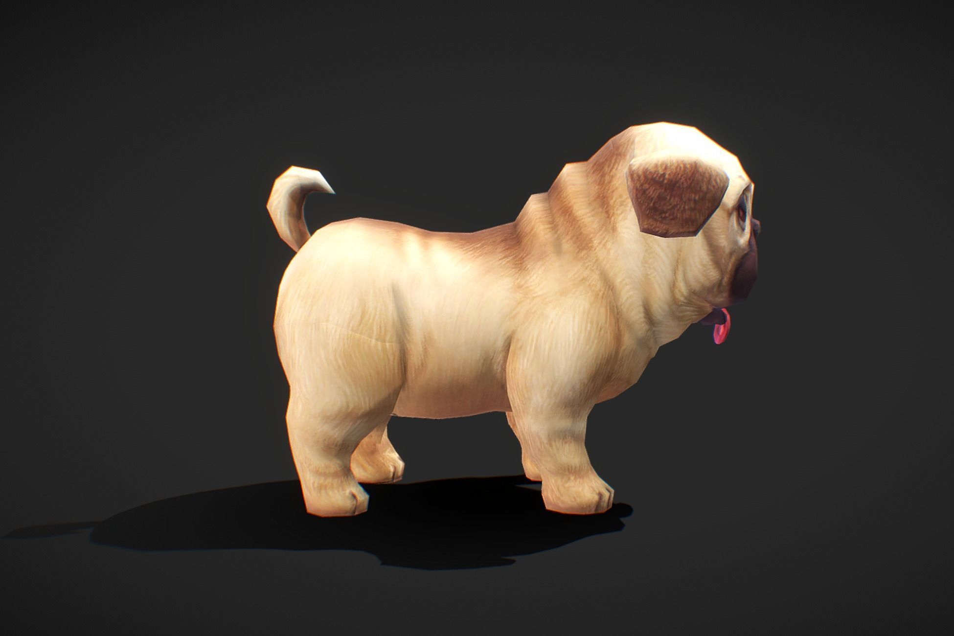 Fantasy RPG Puppy Low-poly 3D model_3