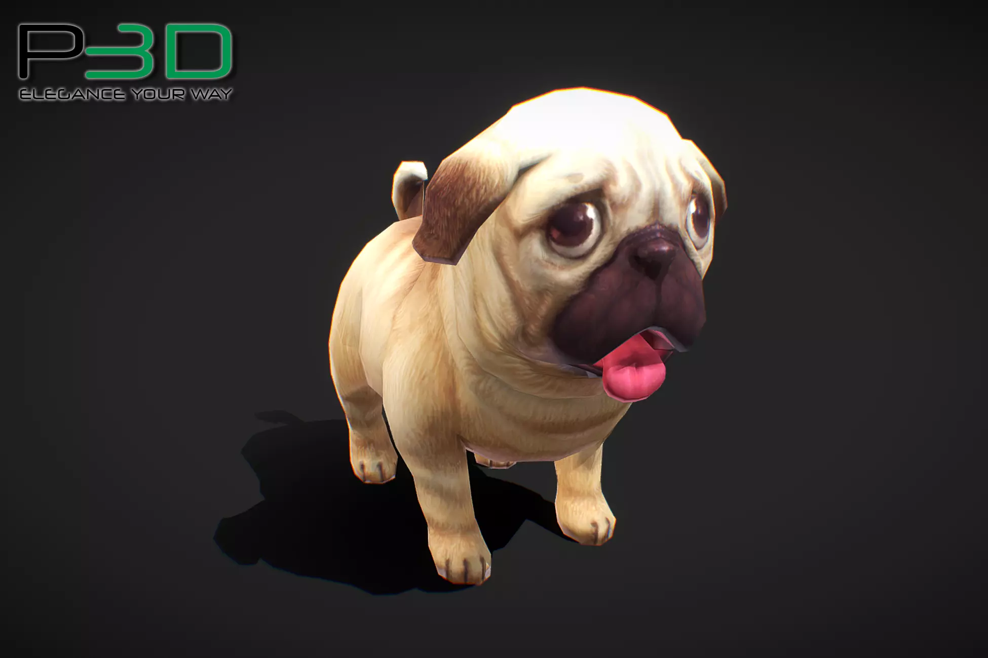 Fantasy RPG Puppy Low-poly 3D model_0