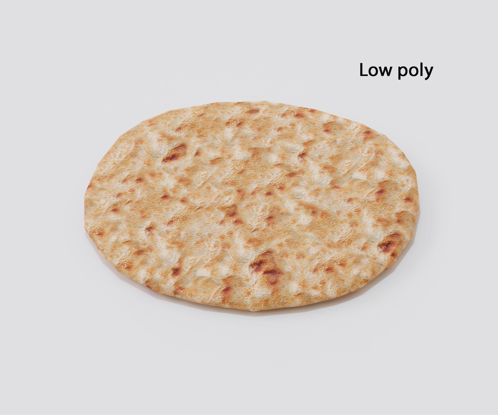 Realistic pita flatbread Low-poly 3D model_3