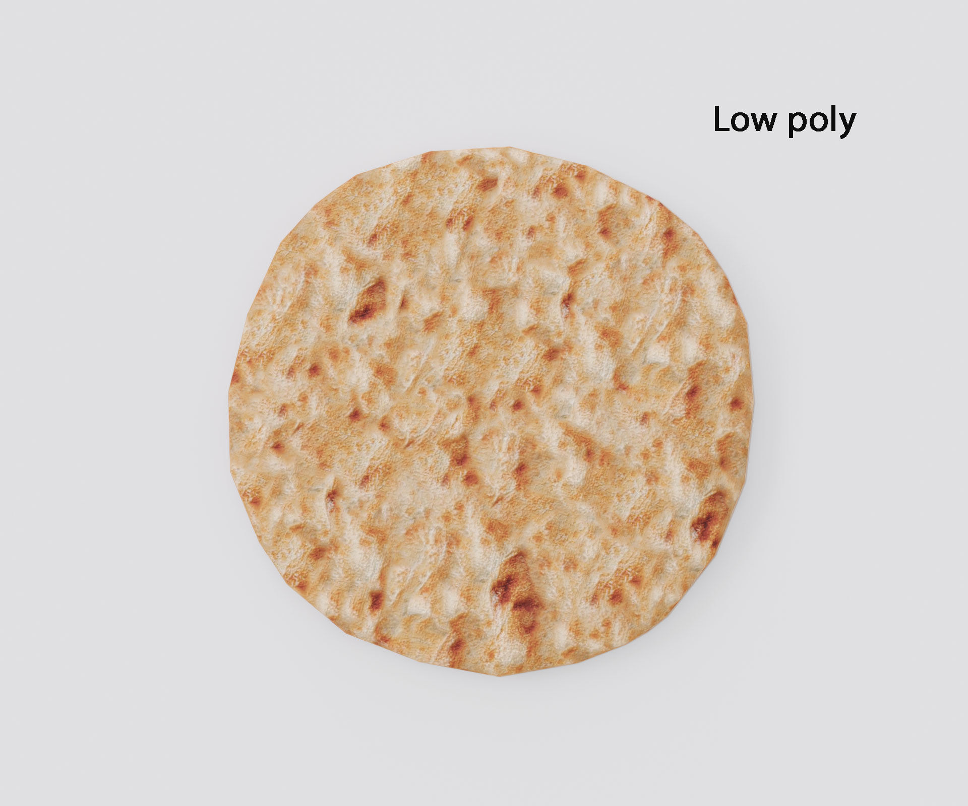 Realistic pita flatbread Low-poly 3D model_1